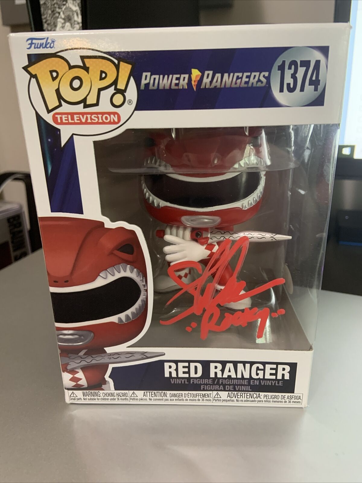 Funko Pop Power Rangers #1374 Red Ranger Steve Cardenas Signed w/JSA COA