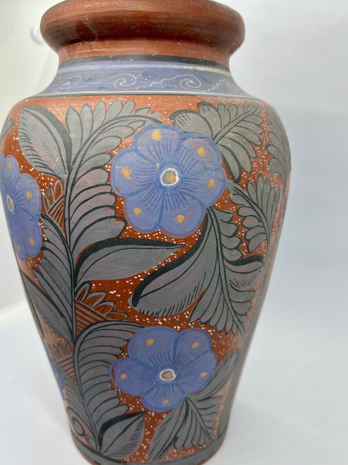Beautiful Terra Cotta Hand Painted Vase