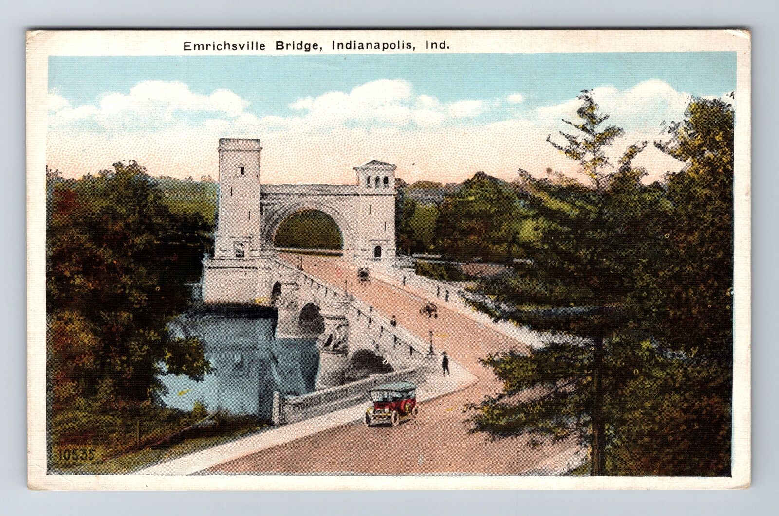 Indianapolis IN-Indiana, Emrichsville Bridge, Antique, Vintage Postcard