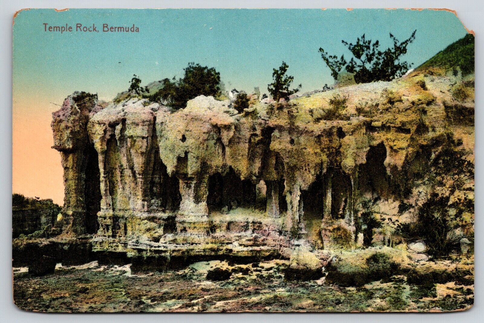 Postcard Temple Rock Somerset Bermuda Geology