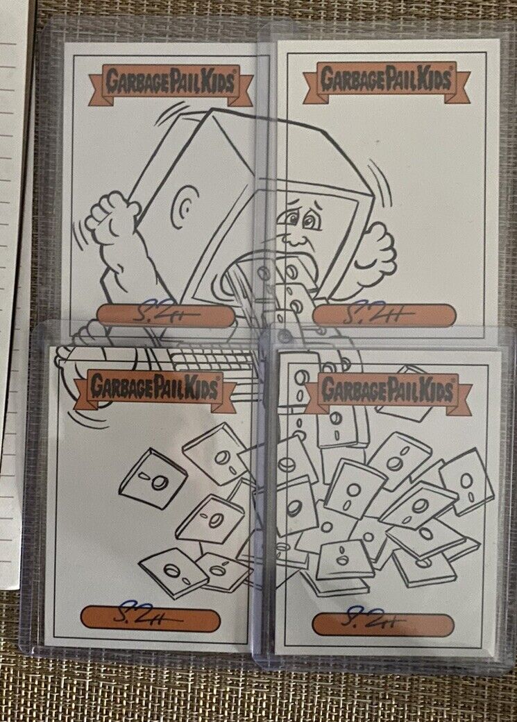 Garbage Pail Kids 4 Card Puzzle Loaded Sketch By Steve Potter 2018 GPK OTH