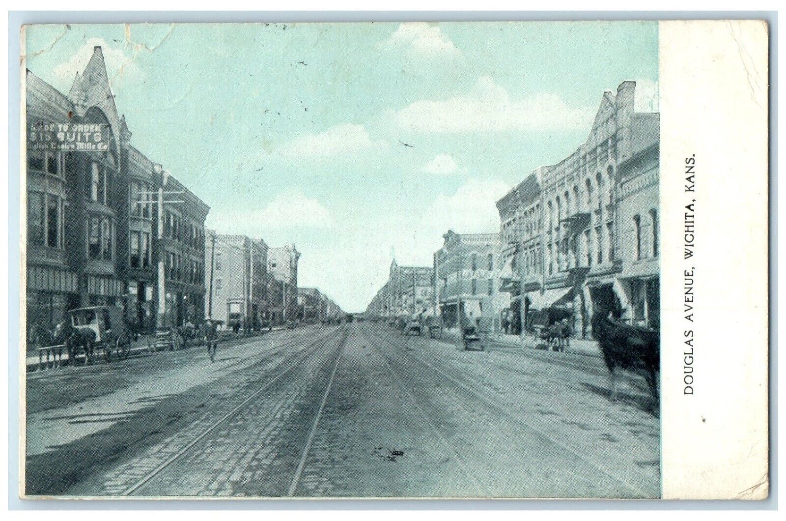 1910 Douglas Avenue Exterior Building Wichita Kansas KS Vintage Antique Postcard