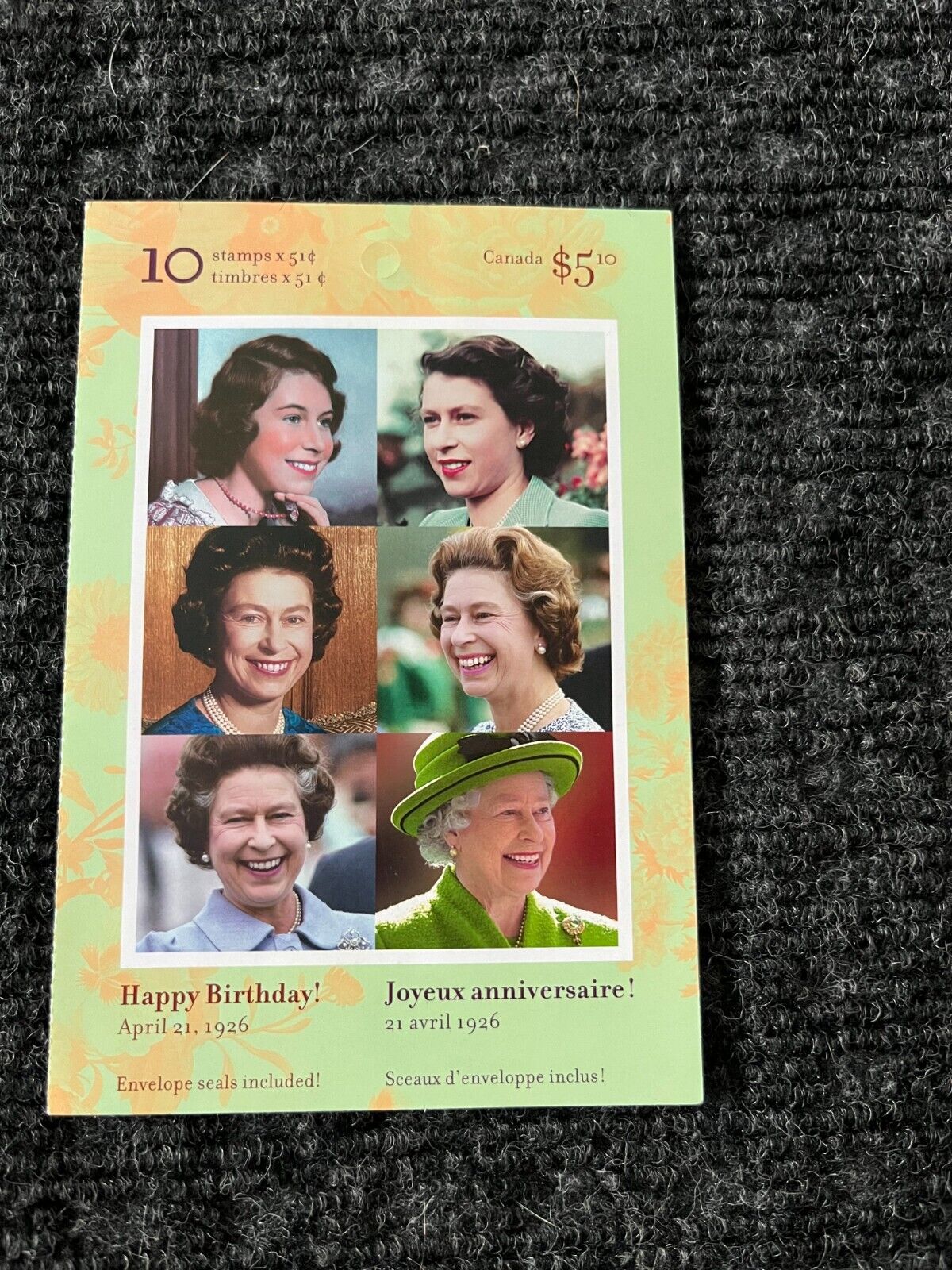 Queen Elizabeth II 80th Birthday Canada Postal Stamps (NIB)
