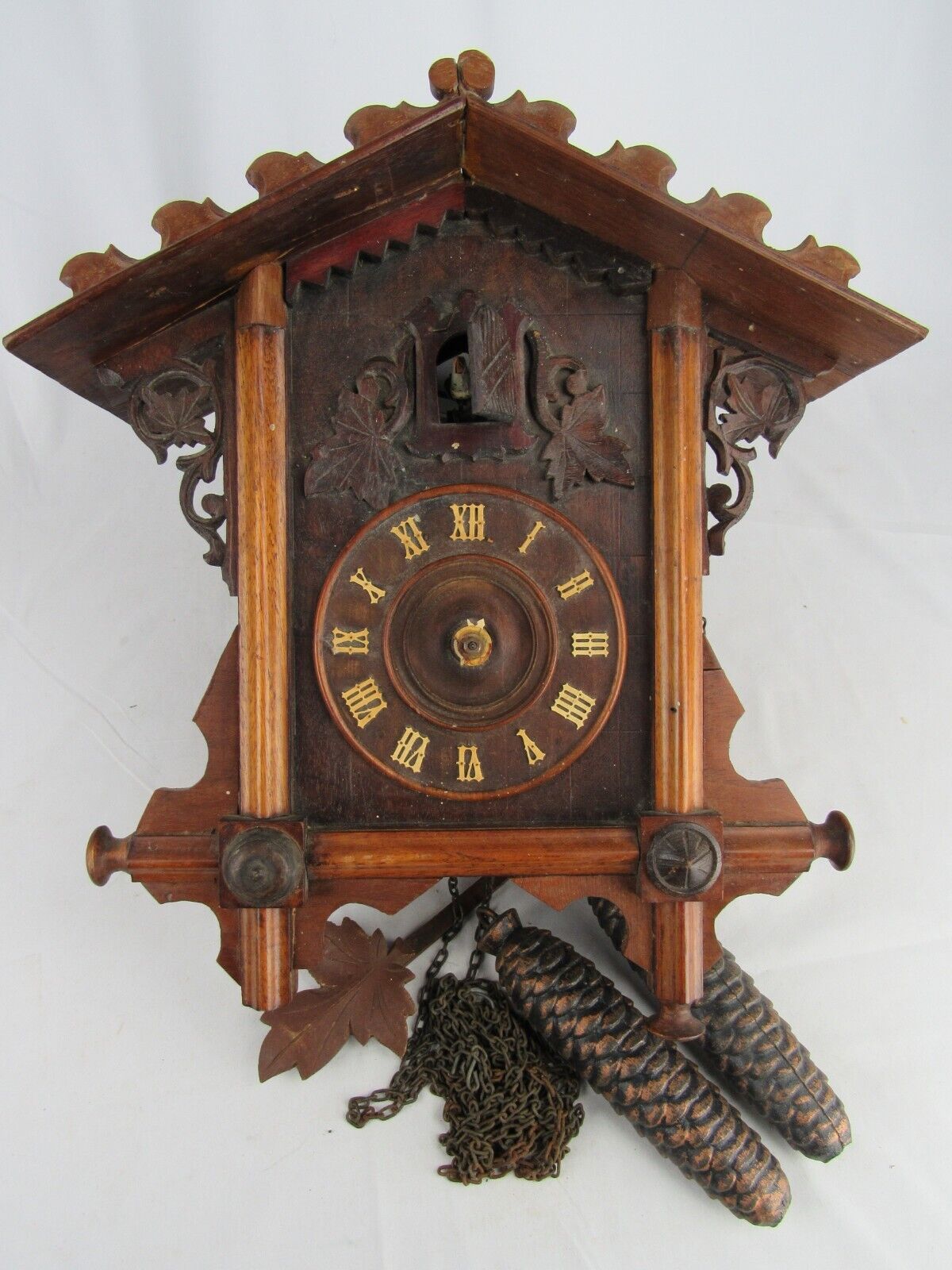 1880\'s cuckoo clock GERMANY Black Forest ANTIQUE Gordian Hettich Sohn GHS