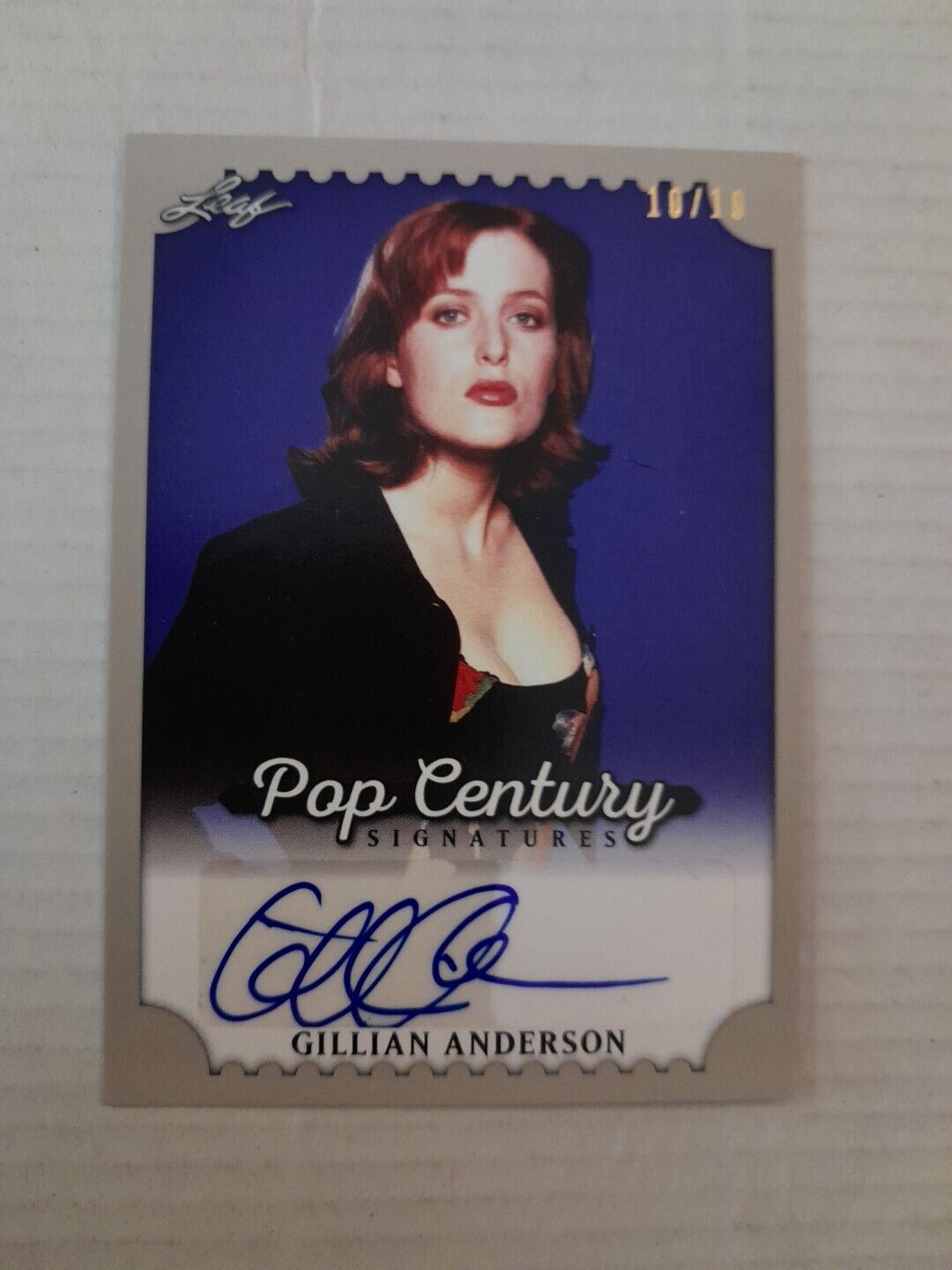 Gillian Anderson /10 Silver Autograph Card 2016 Leaf Pop Century The X Files 
