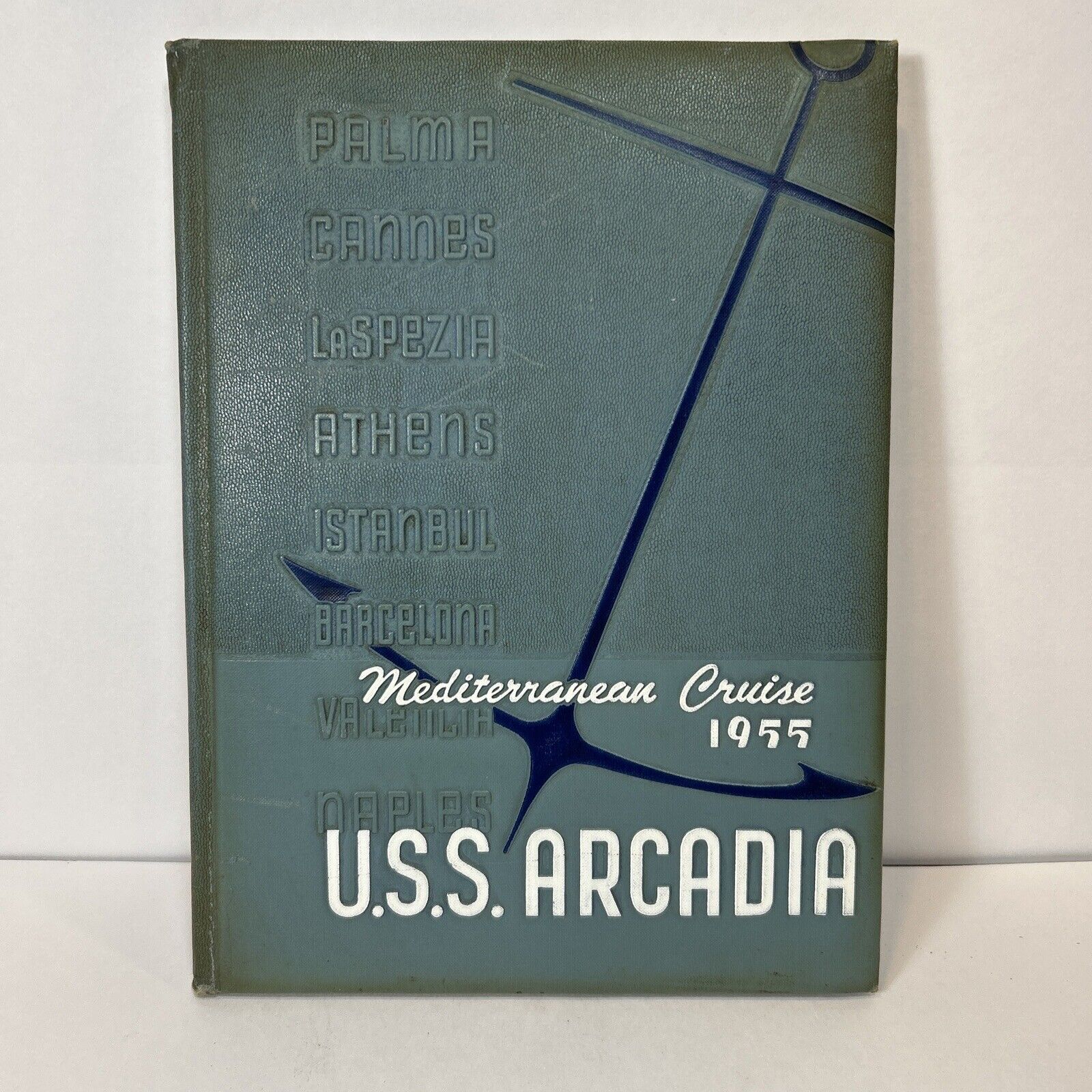 USS Arcadia (AD-23) 1955 Mediterranean Deployment Cruise Book Log Navy Yearbook