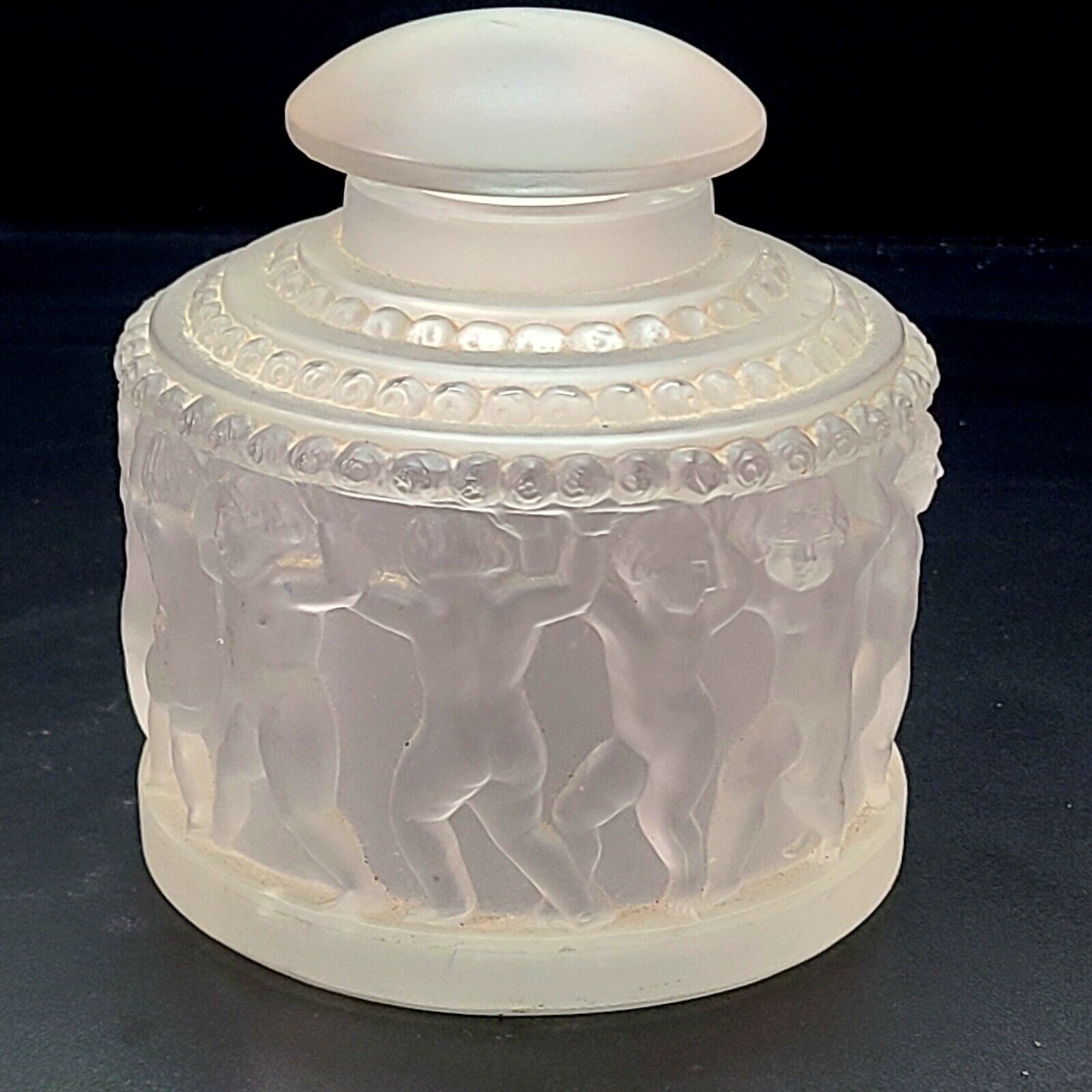Vintage René Lalique \'Les Enfants\' Perfume Bottle Cherubs Frosted Glass Paris
