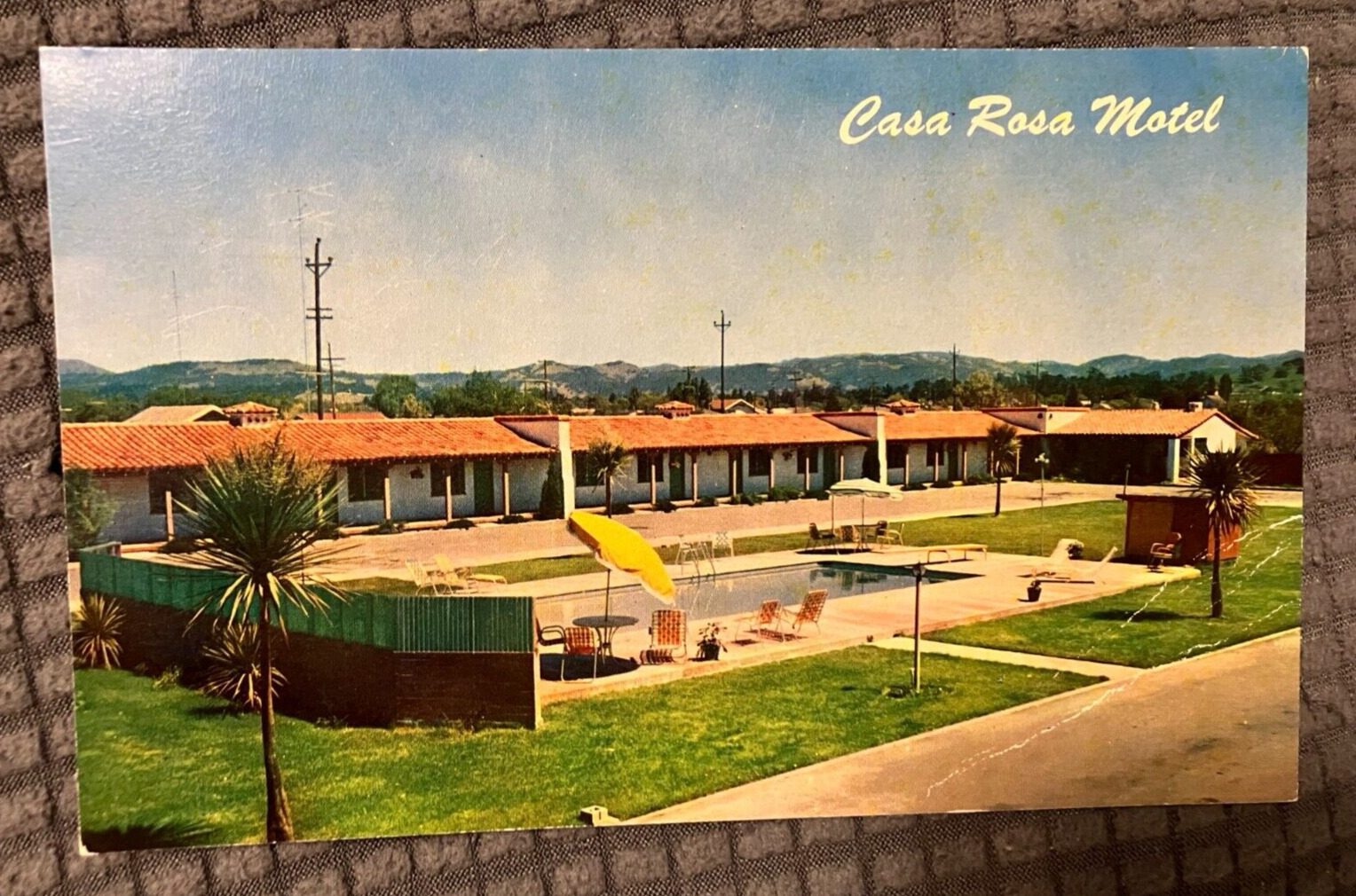 Vintage Postcard - Casa Rosa Motel and Swimming Pool in Santa Rosa, California