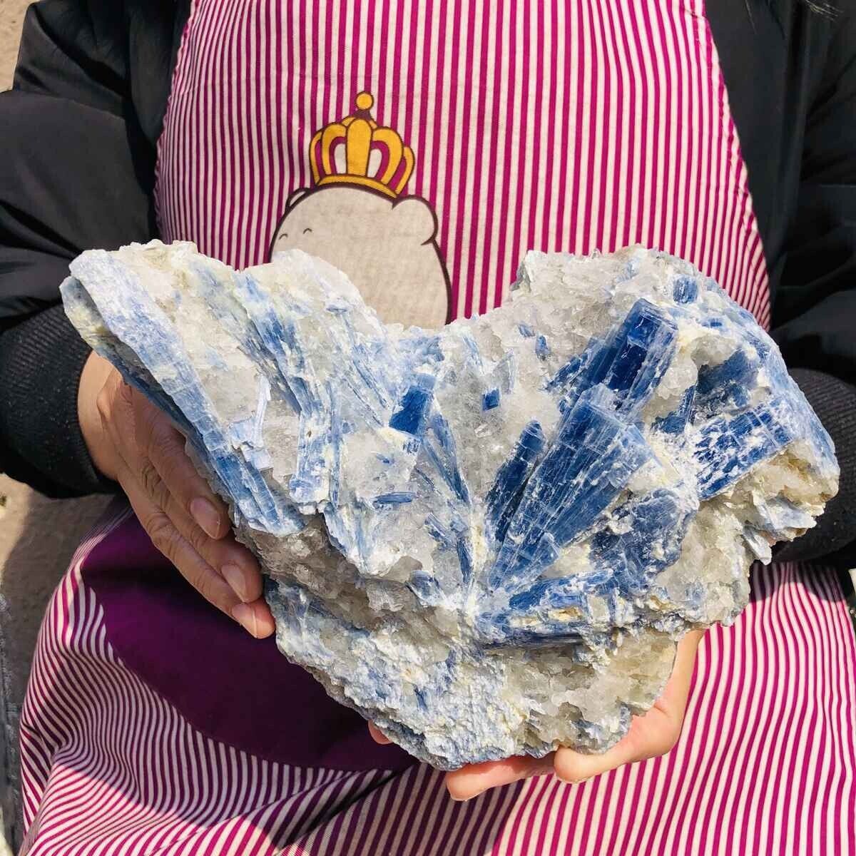 5.5LB Rare Natural Beautiful Blue Kyanite With Quartz Crystal Specimen 605