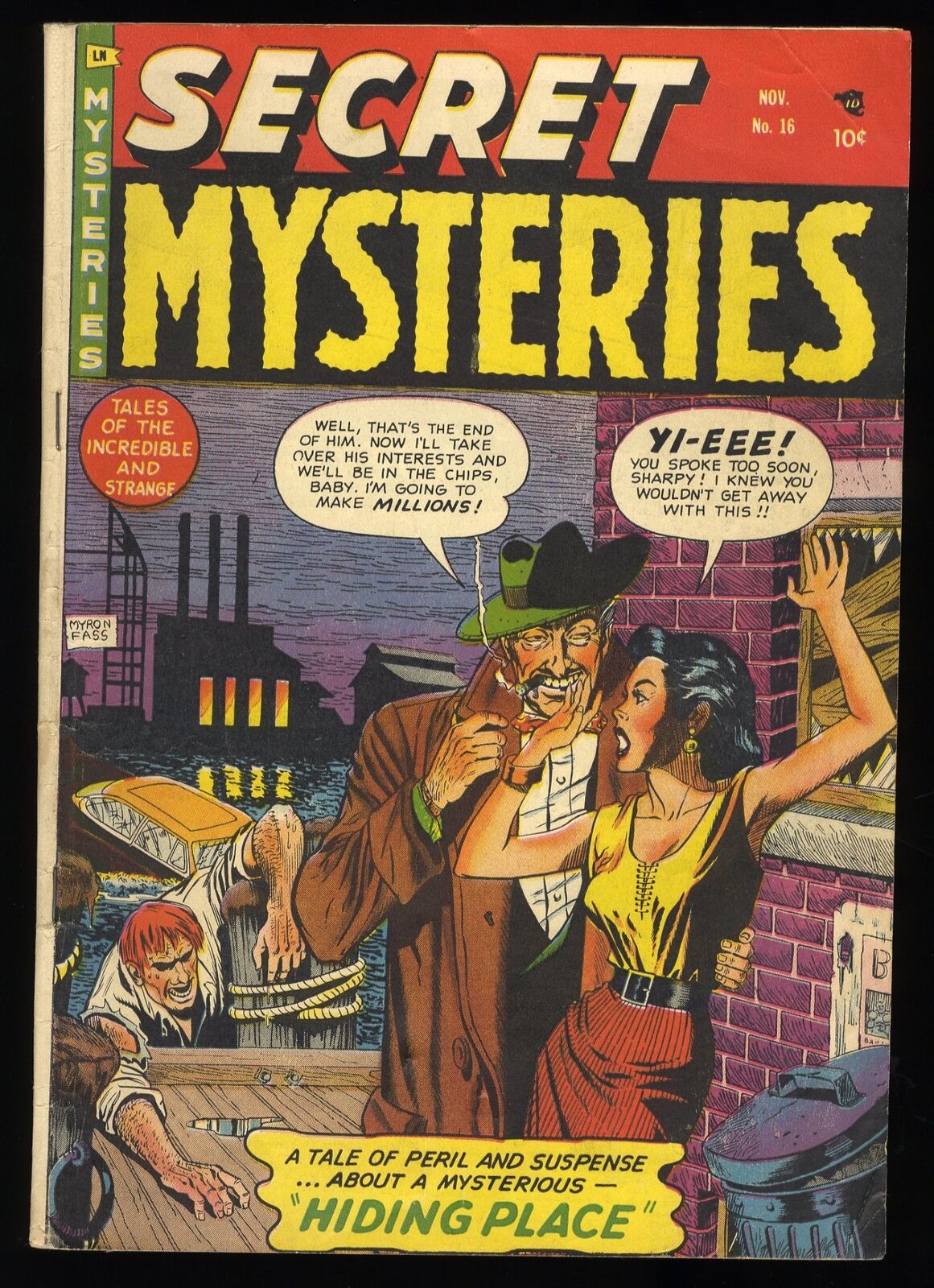 Secret Mysteries #16 FN 6.0 Myron Fass Cover Ribage