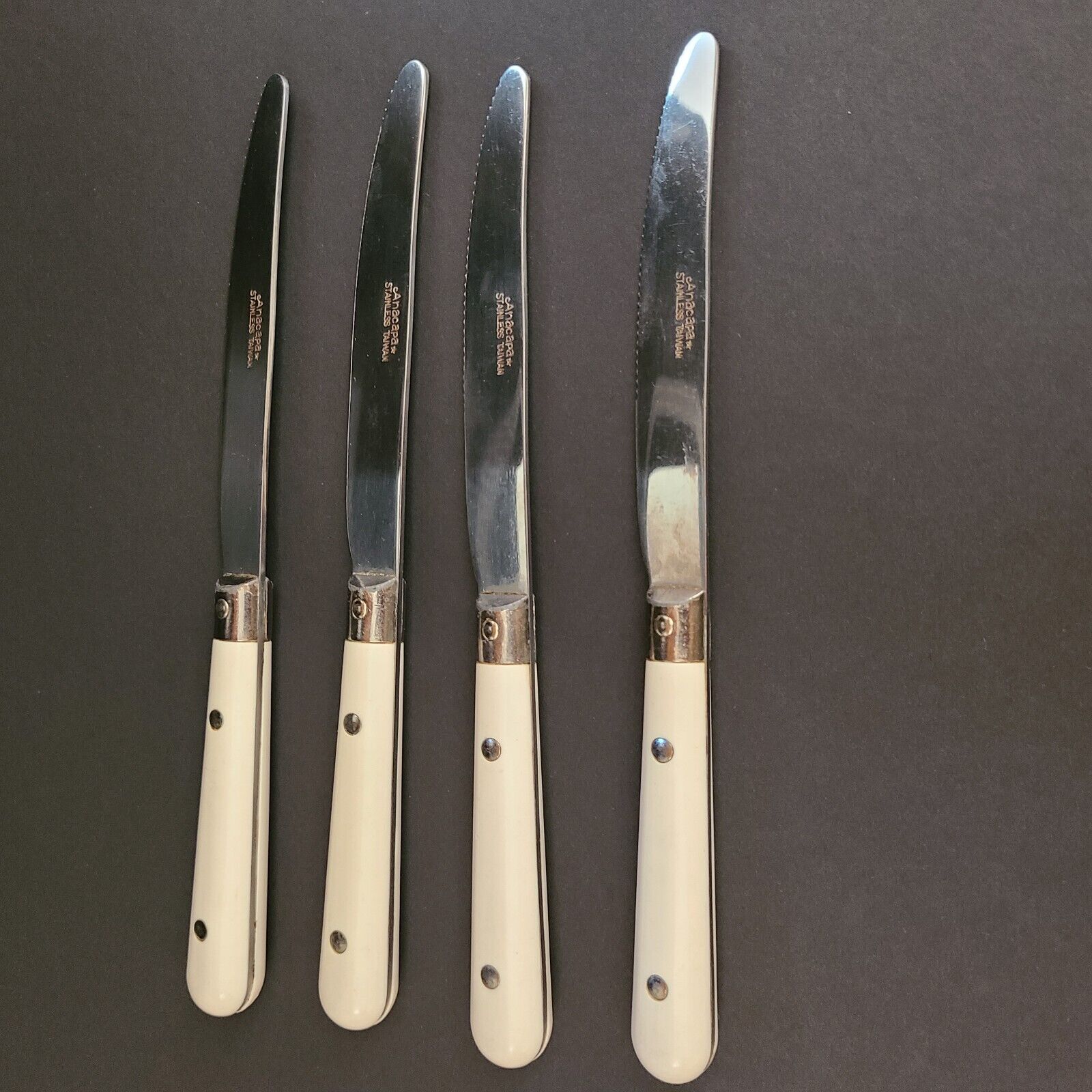 Vintage Anacapa Taiwan Flatware Knives, Irovy Melamine Set Of 4