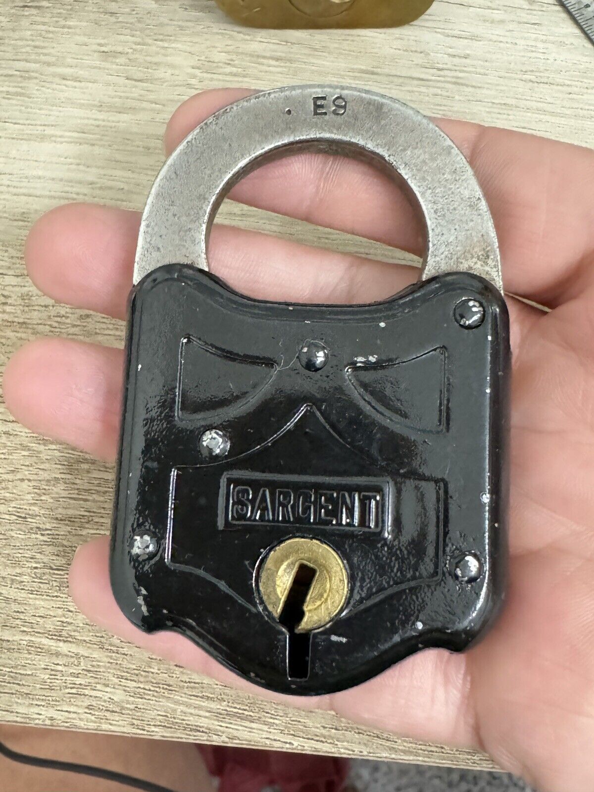 Vintage Old SARGENT Padlock Ornate No Key Lock