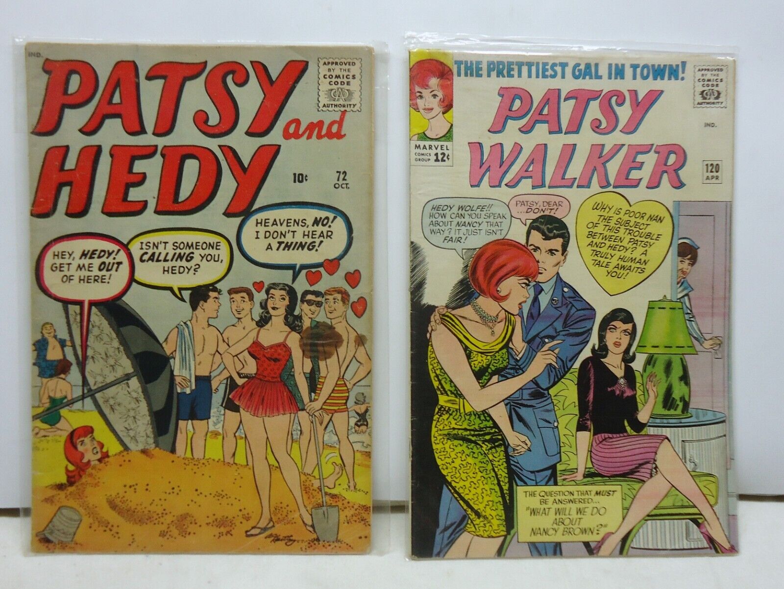 2 Patsy Walker Comic Books 1960 Patsy And Hedy 72 Patsy Walker 120 Atlas Marvel