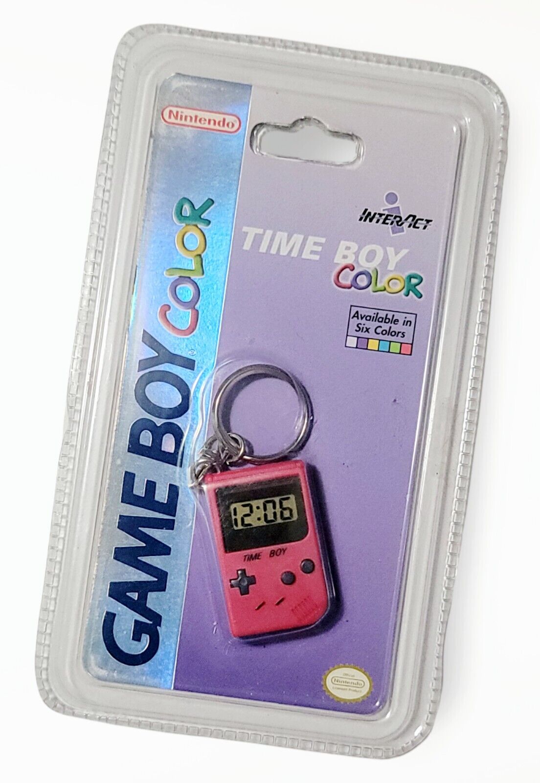 1999 Berry Nintendo Game Boy Color Time Boy Mini Console Clock Keychain Vintage
