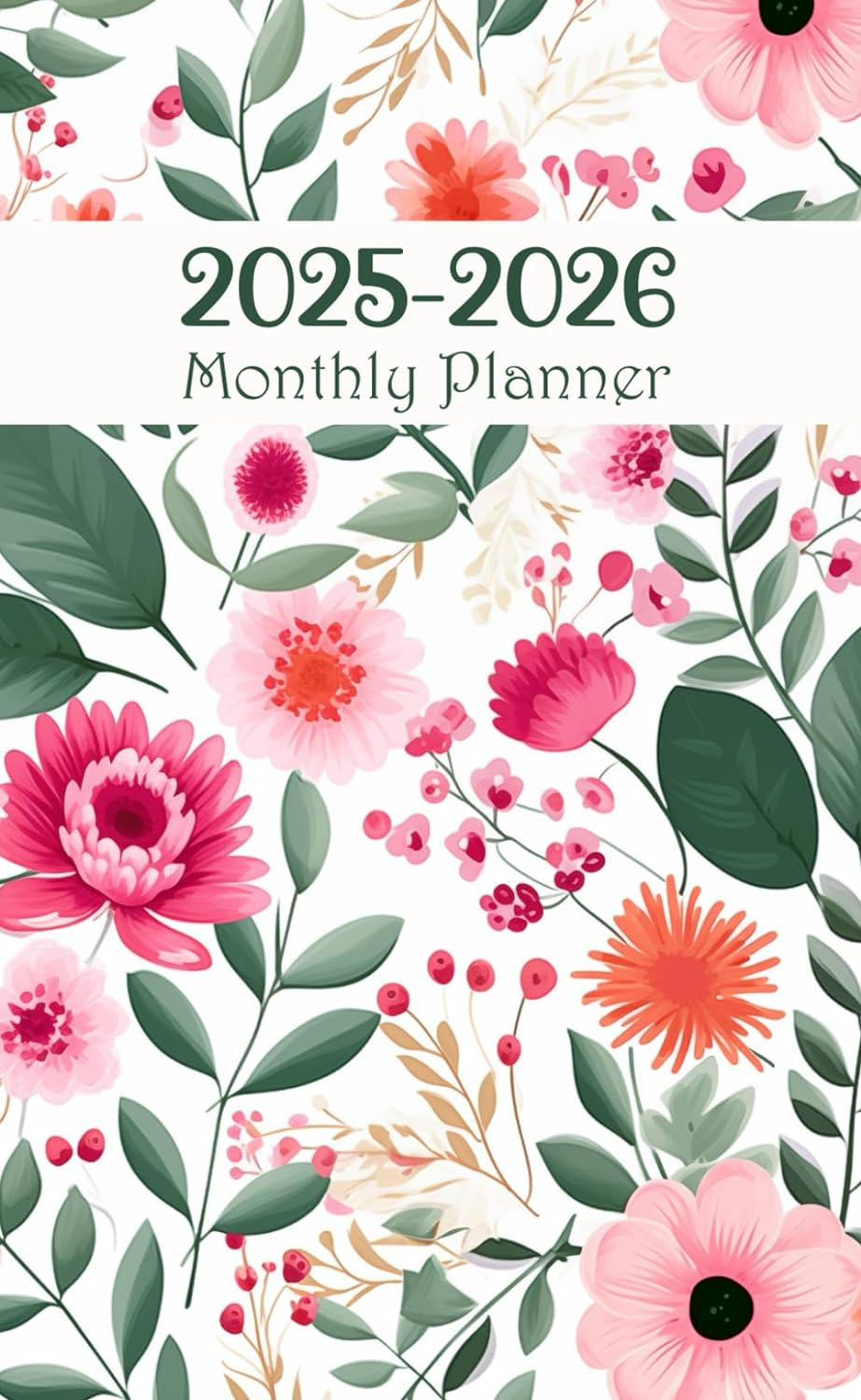 2025-2026 Pocket Calendar: Small Floral Two-Year Monthly Plann (Paperback) - NEW