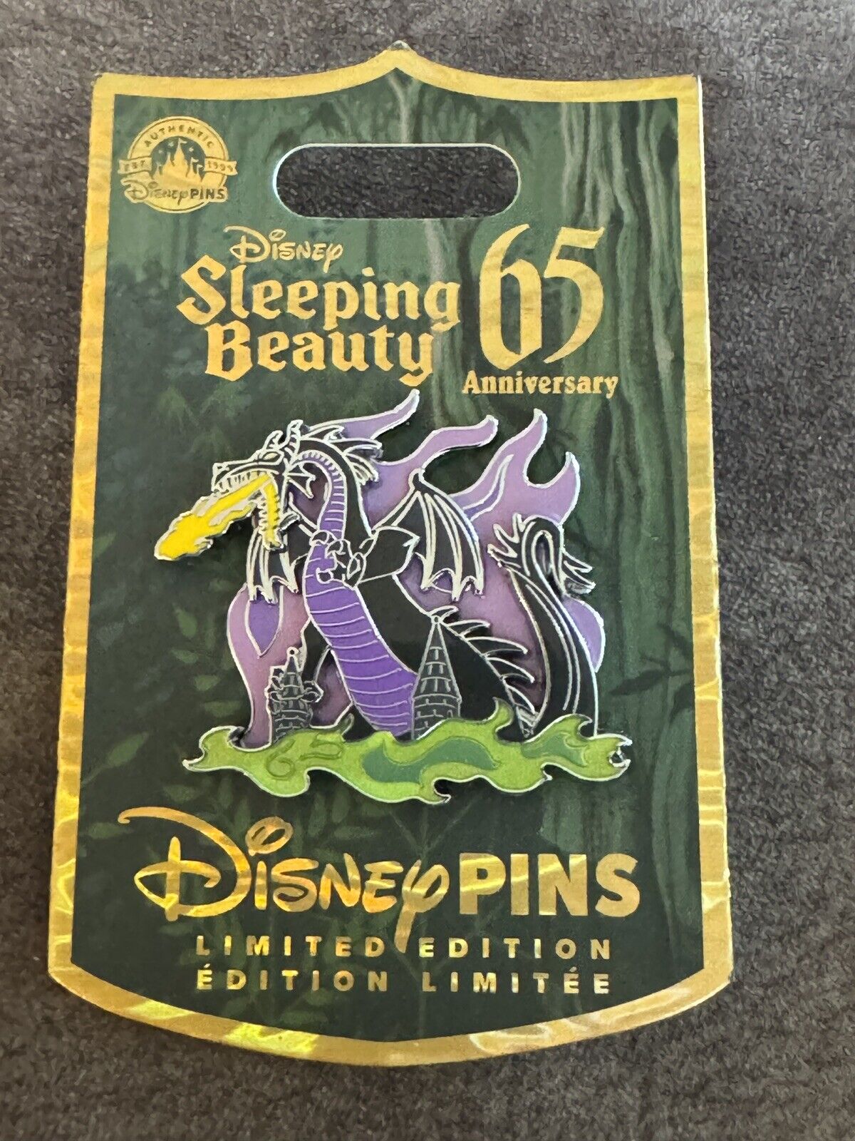 Disney Parks Disneyland 2024 Sleeping Beauty\'s 65th Maleficent Dragon LE Pin