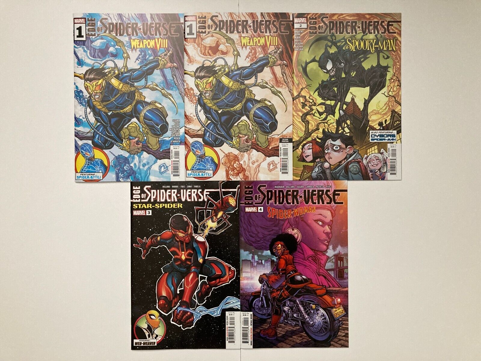 Edge of Spider-Verse 2024 / 1-4 Complete set of A Covers and 2nd Print of #1