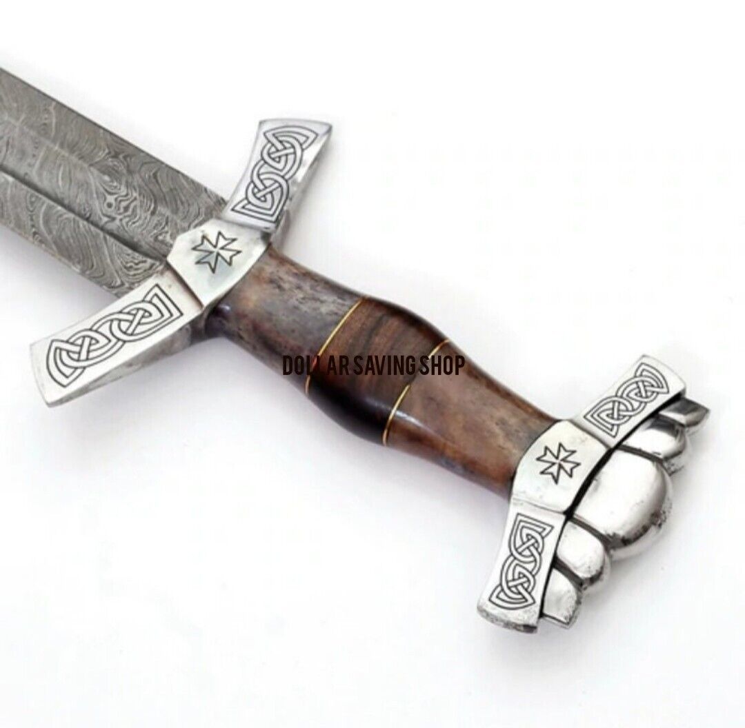 Valhalla Rising Damascus Steel Sword - Hand Forged Norse Inspired Viking Style.
