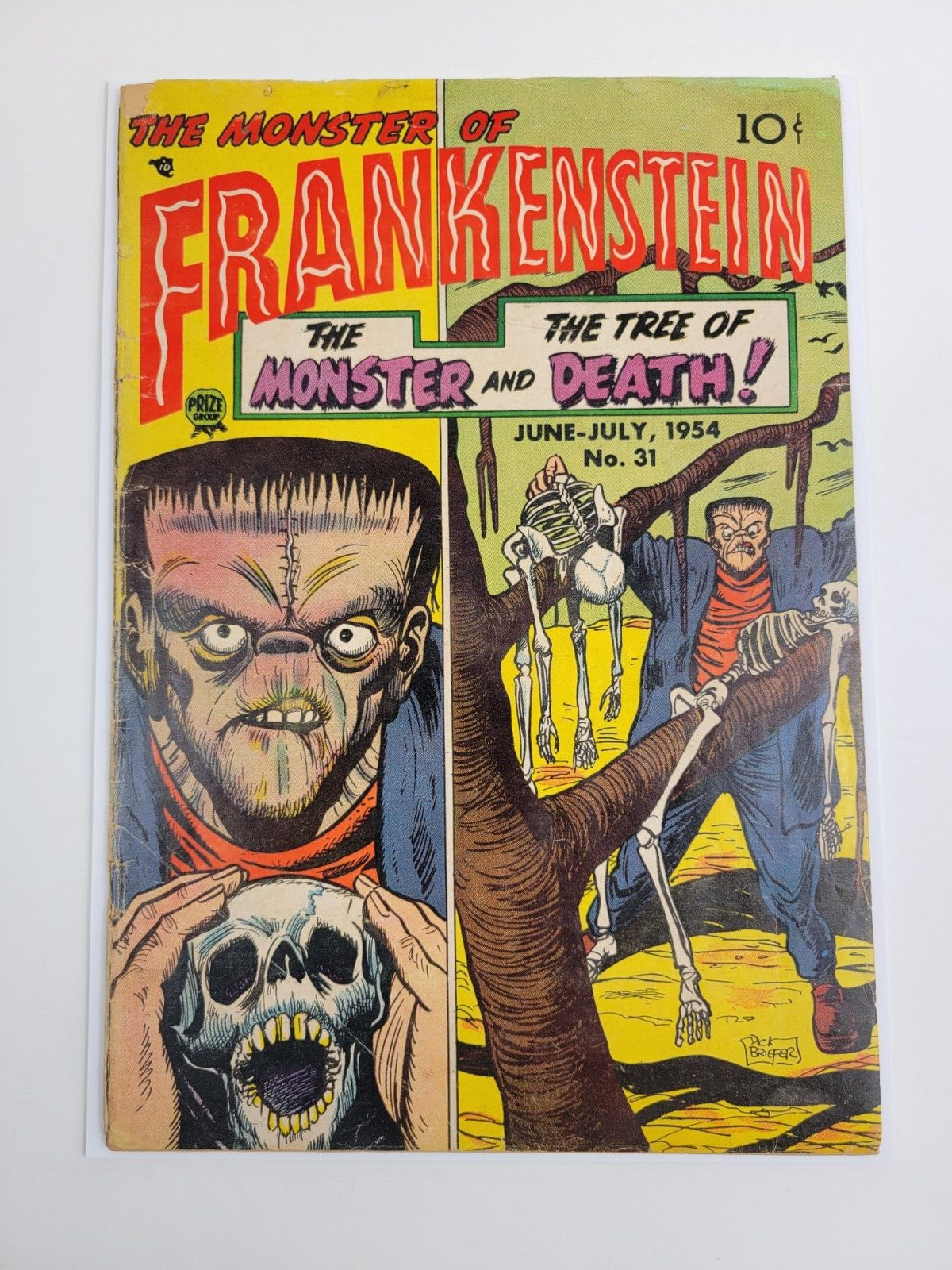 Frankenstein #31 Prize Comics 1954 Golden Age Skeleton Cover