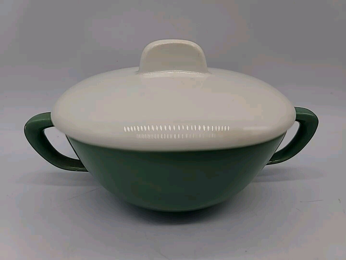 Sugar Bowl W/lid Conversation Green by TAYLOR SMITH & TAYLOR Lid 1954 MINT