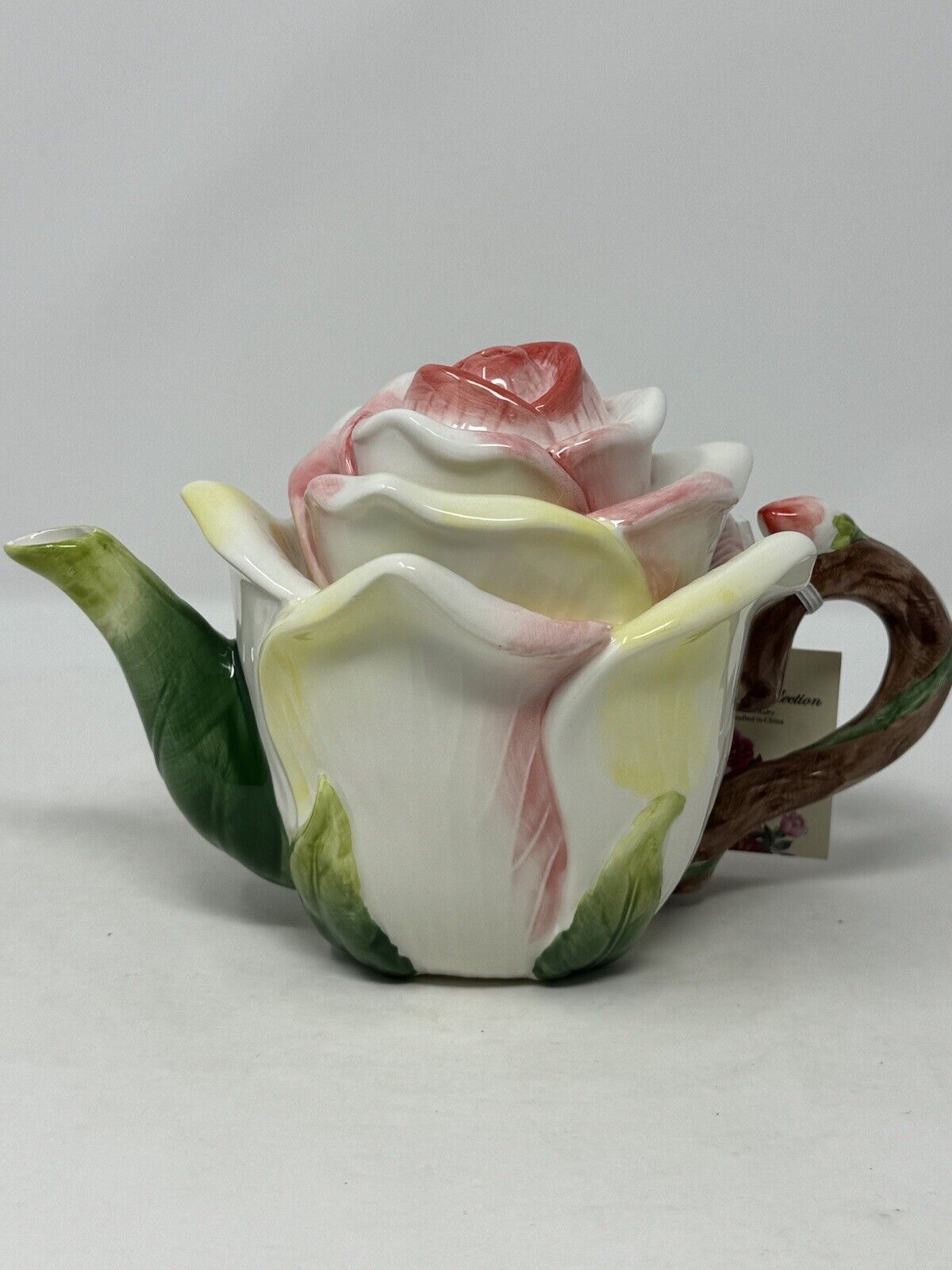 Corner Ruby Garden Collection Rose Shaped Ceramic Teapot ~New Mother’s day HTF