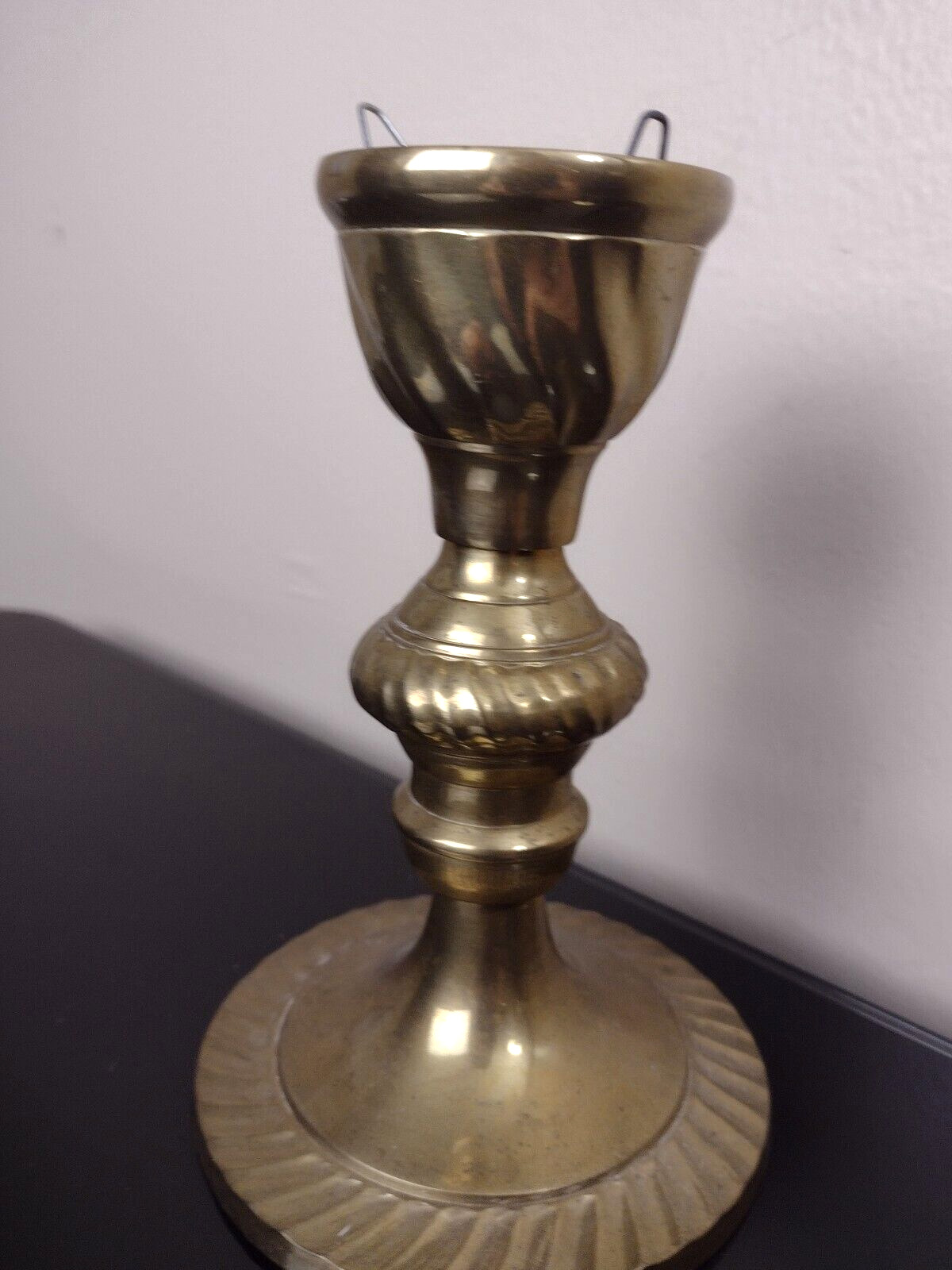 Vintage Solid Brass Candlestick Holder Made in India 6\