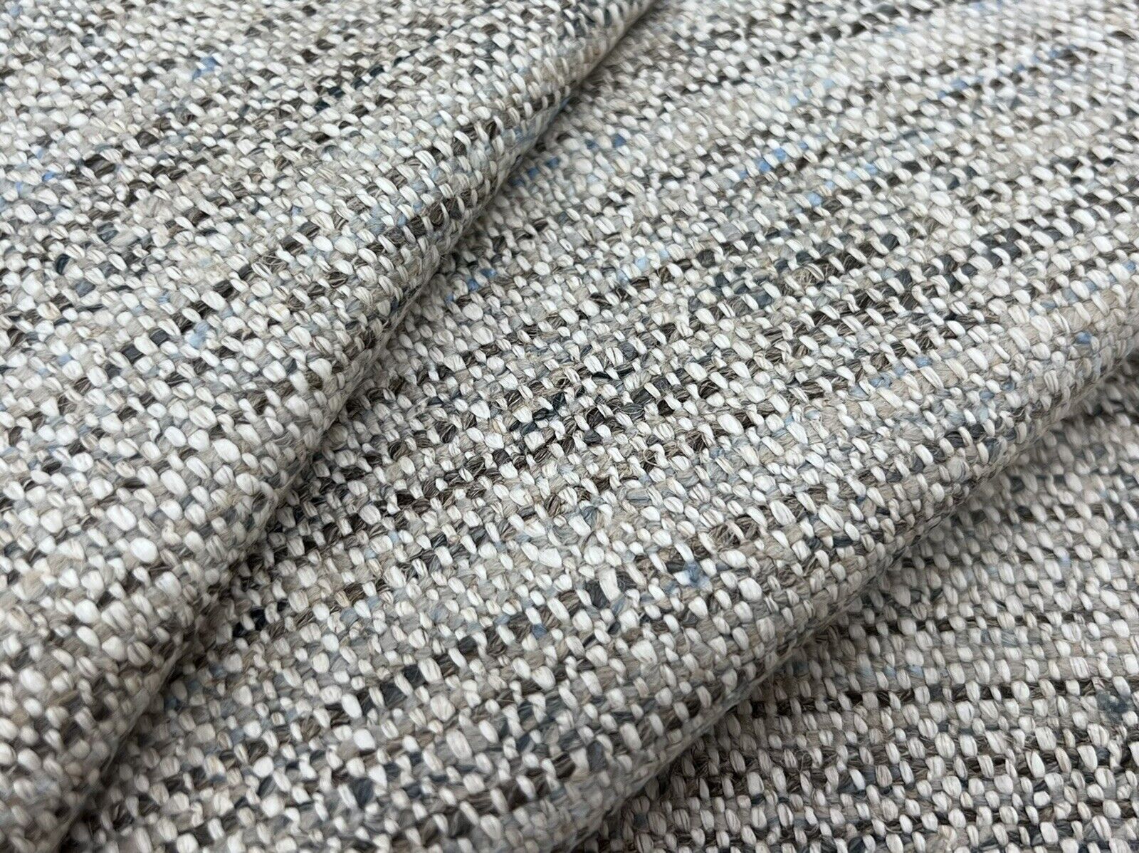 Kravet Couture Mingled Tweed Uphol Fabric- Crafted Cloth Steel 8.4 yd 34445-1611