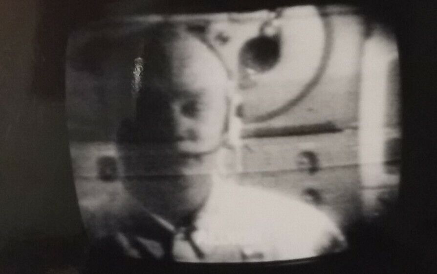 Original 1969 Vtg Moon Landing Apollo 11 on Tv Astronaut Photo Buzz Aldrin Space