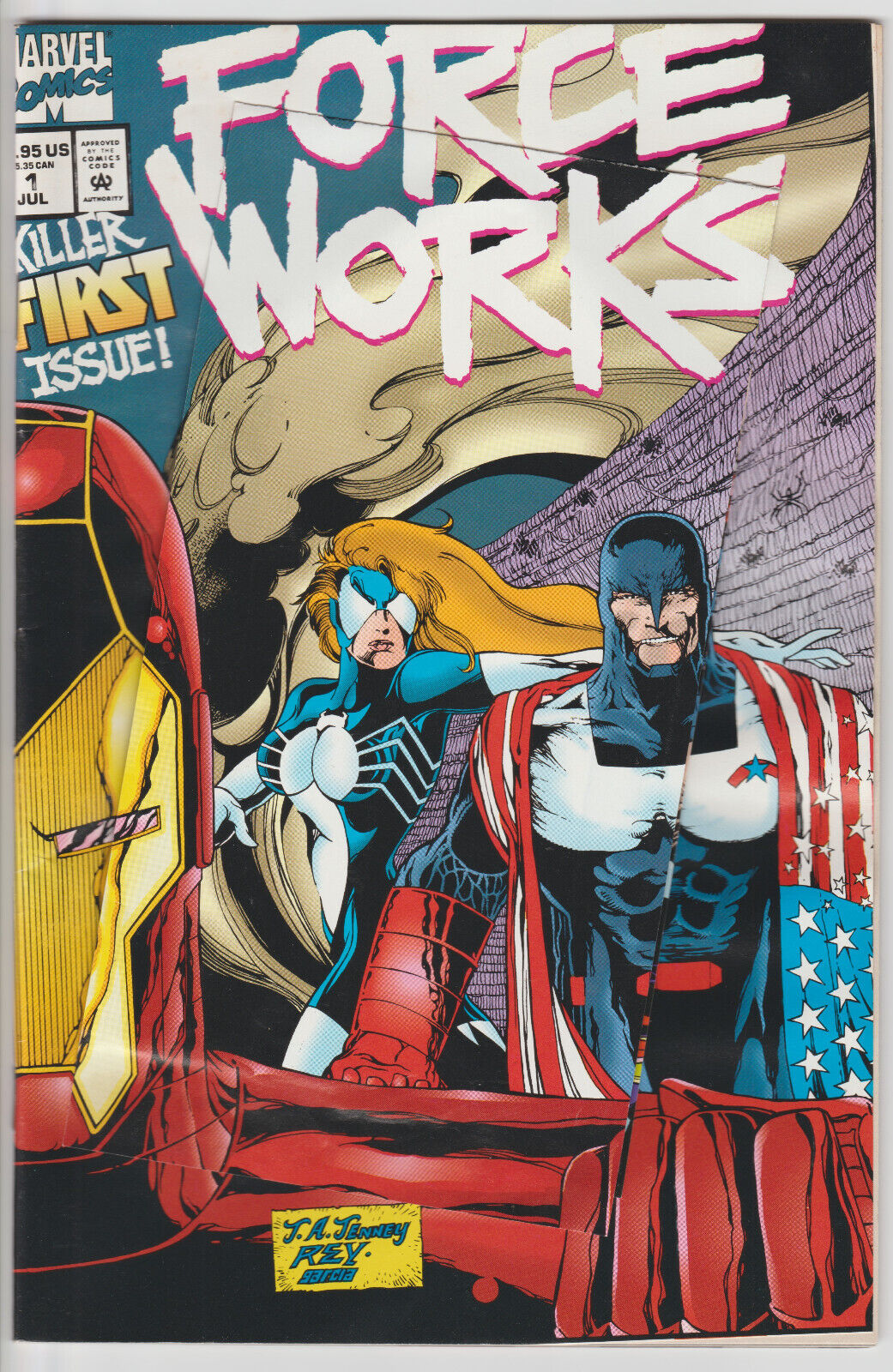Force Works #1 (07/1994) Marvel Comics Poster Attched to Front Cover