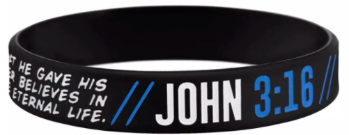 John 3:16 Bracelet Silicone Rubber Stretch Wristband Christian Religious