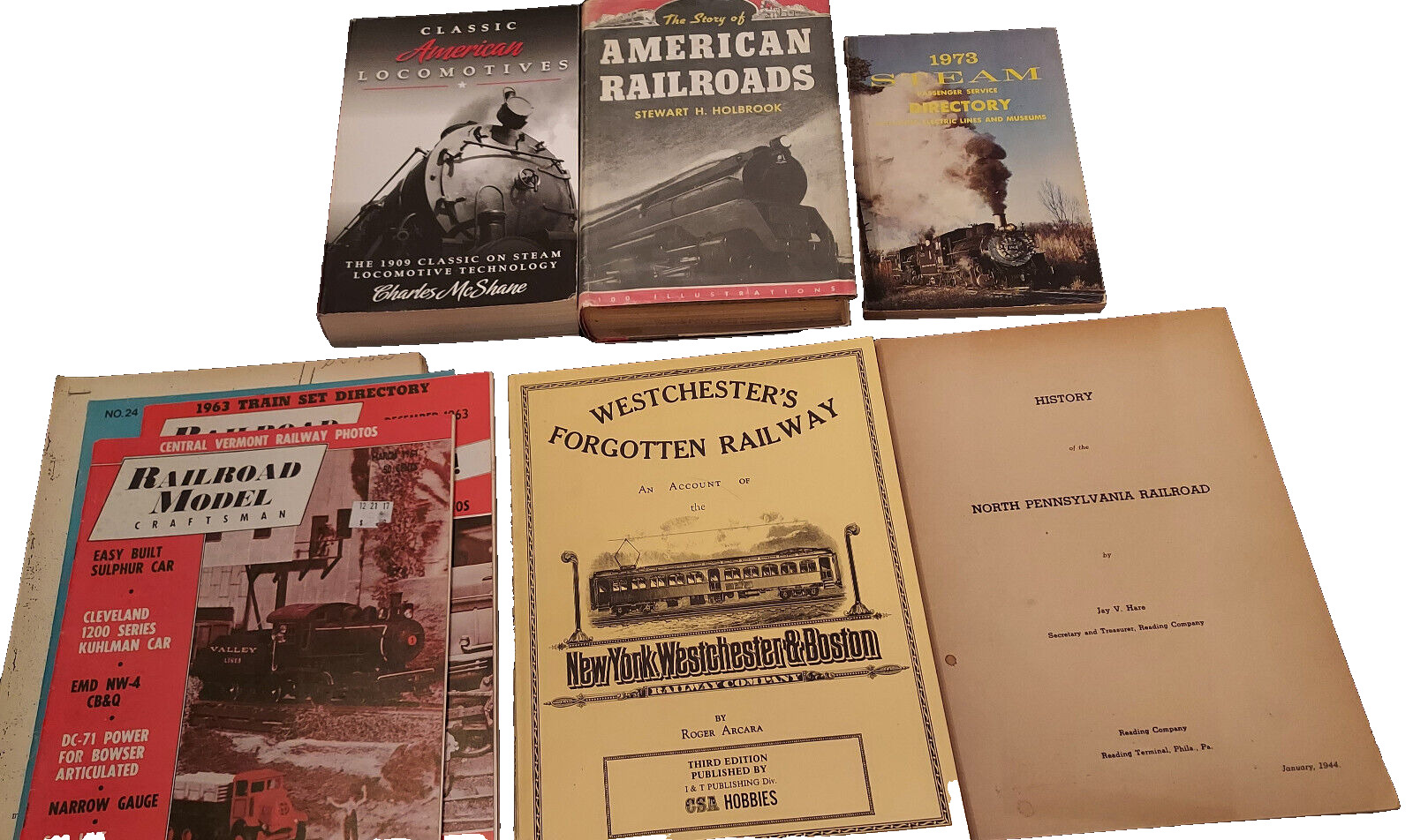 Lot of 11 varied railroad model railroading railroadiana publications 1933-92