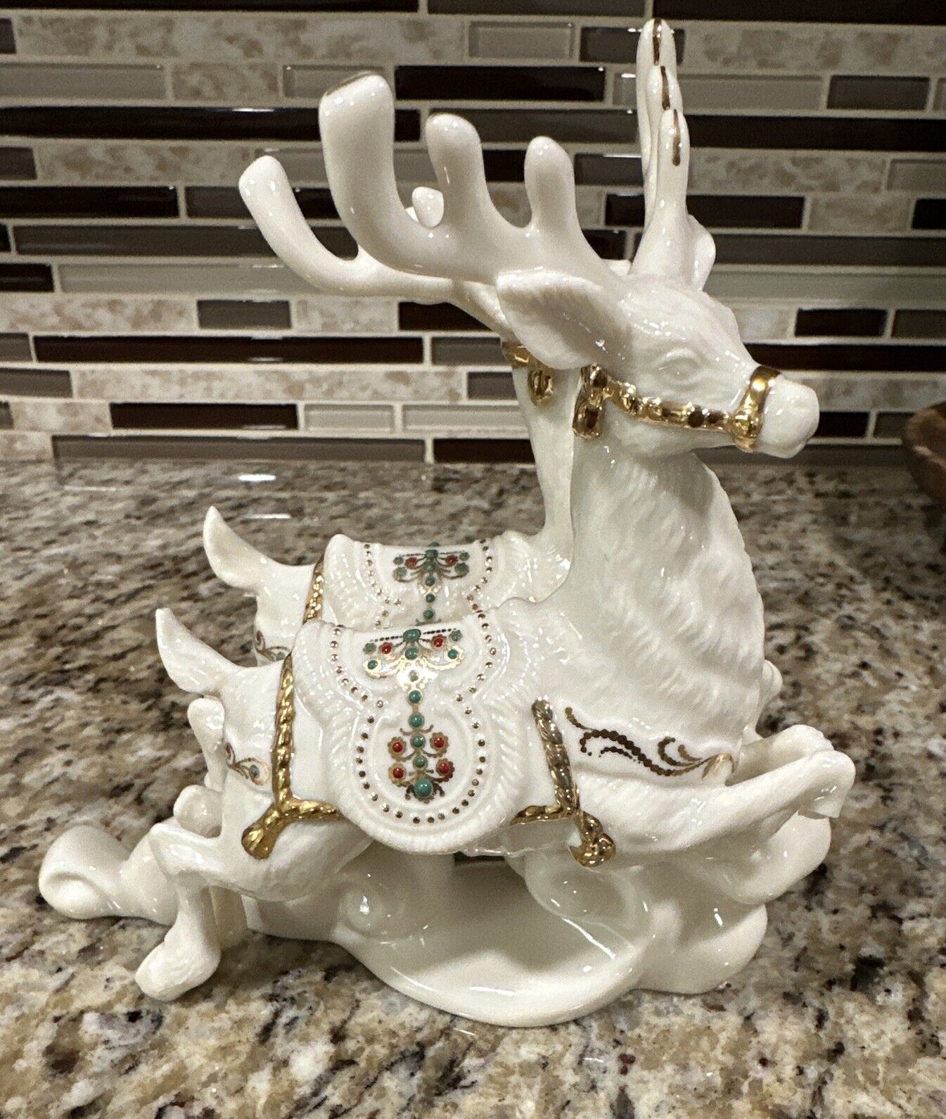 Lenox Dash Away All  “COMET & CUPID” Reindeer Christmas Figurine