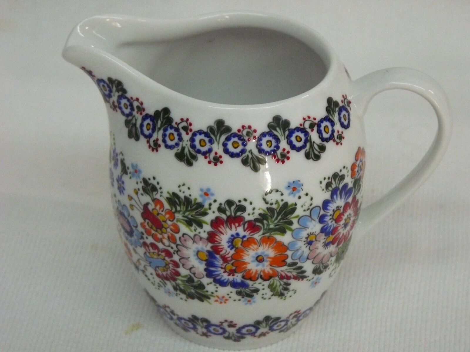 Polish Pottery Cepelia Opoiska 4 in Pitcher Hand Painted Signed