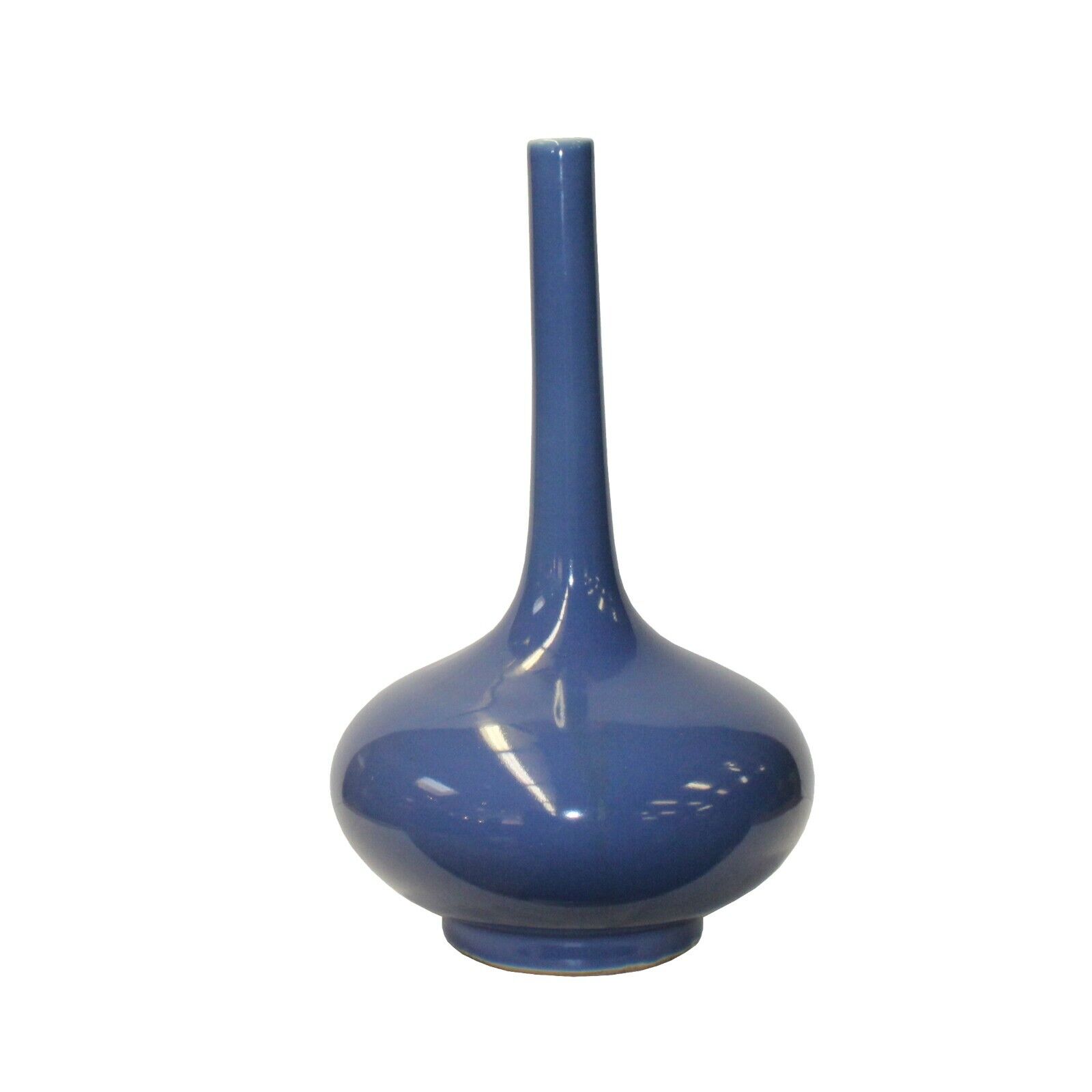 Midnight Blue Glaze Porcelain Plain Long Neck Vase ws1133