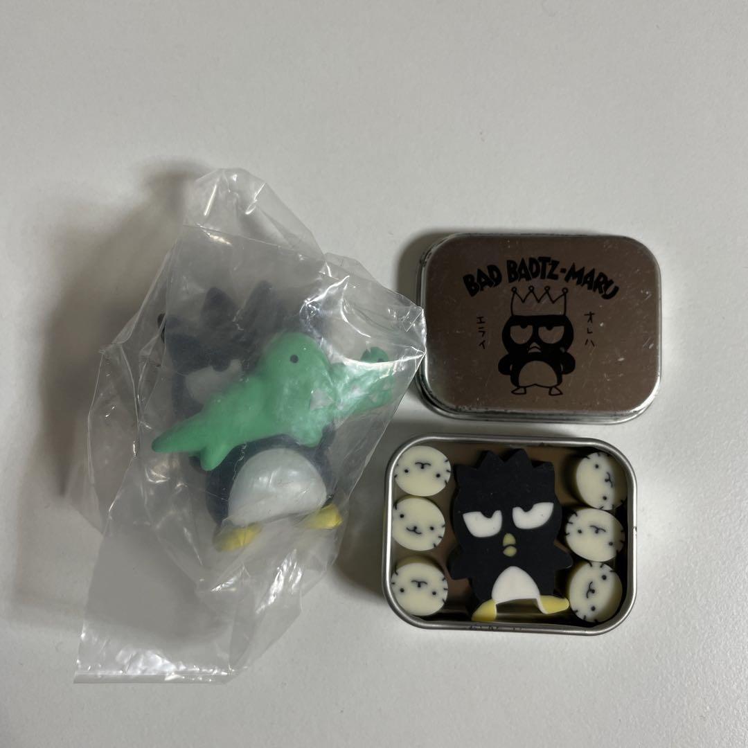 Bad Batsumaru Set Canned Eraser Figure Gacha Sanrio Capsule Toy