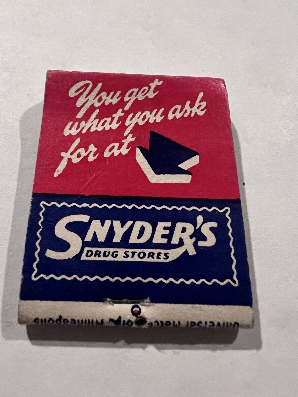 c1940s Snyder’s Drug Stores Advertising Matchbook 20 Strike