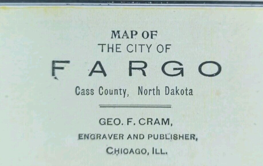 Vintage 1900 FARGO NORTH DAKOTA Map 11