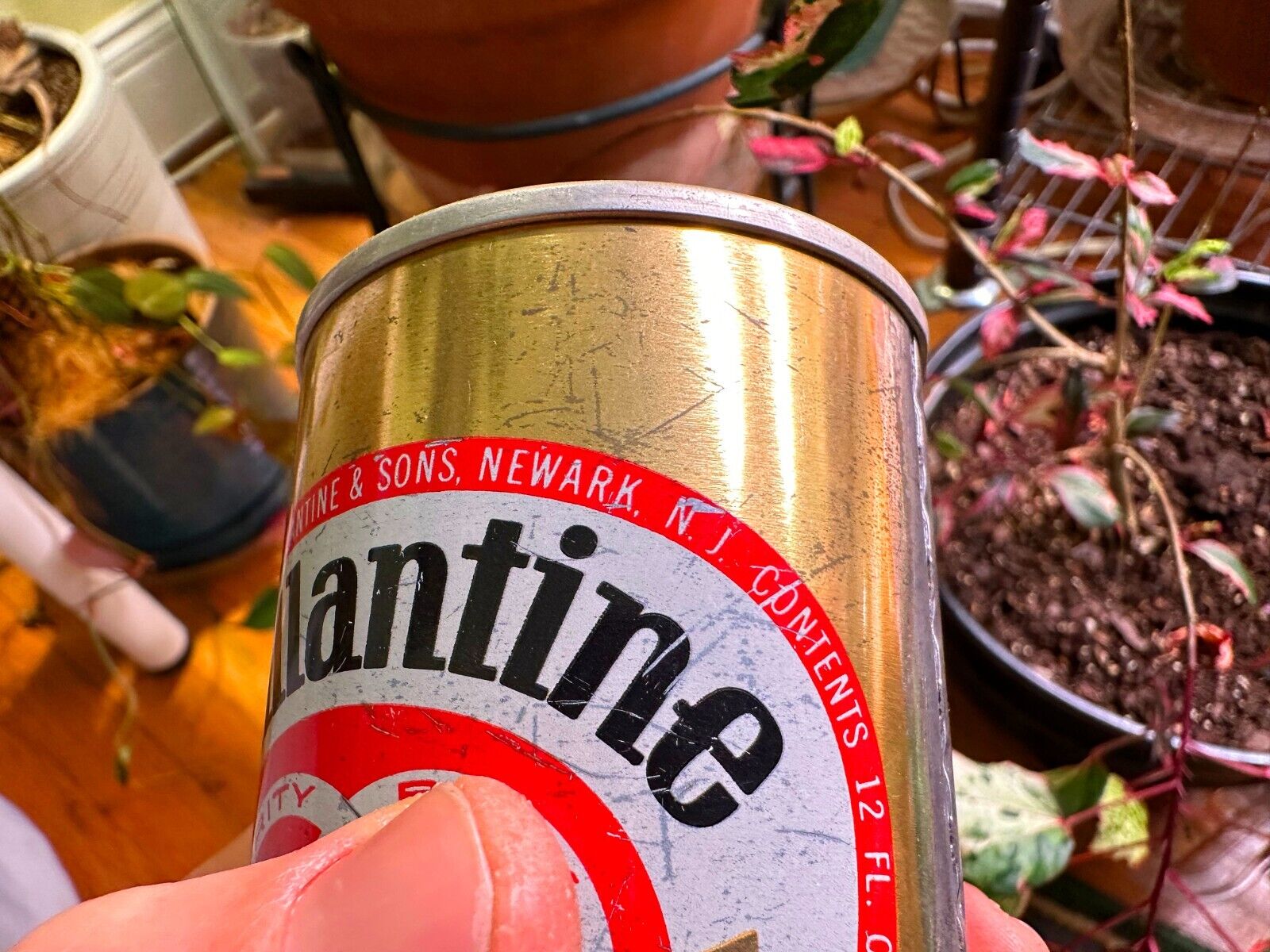 Vintage BALLANTINE Beer Can 12oz Pull Top Empty newark nj breweriana bar
