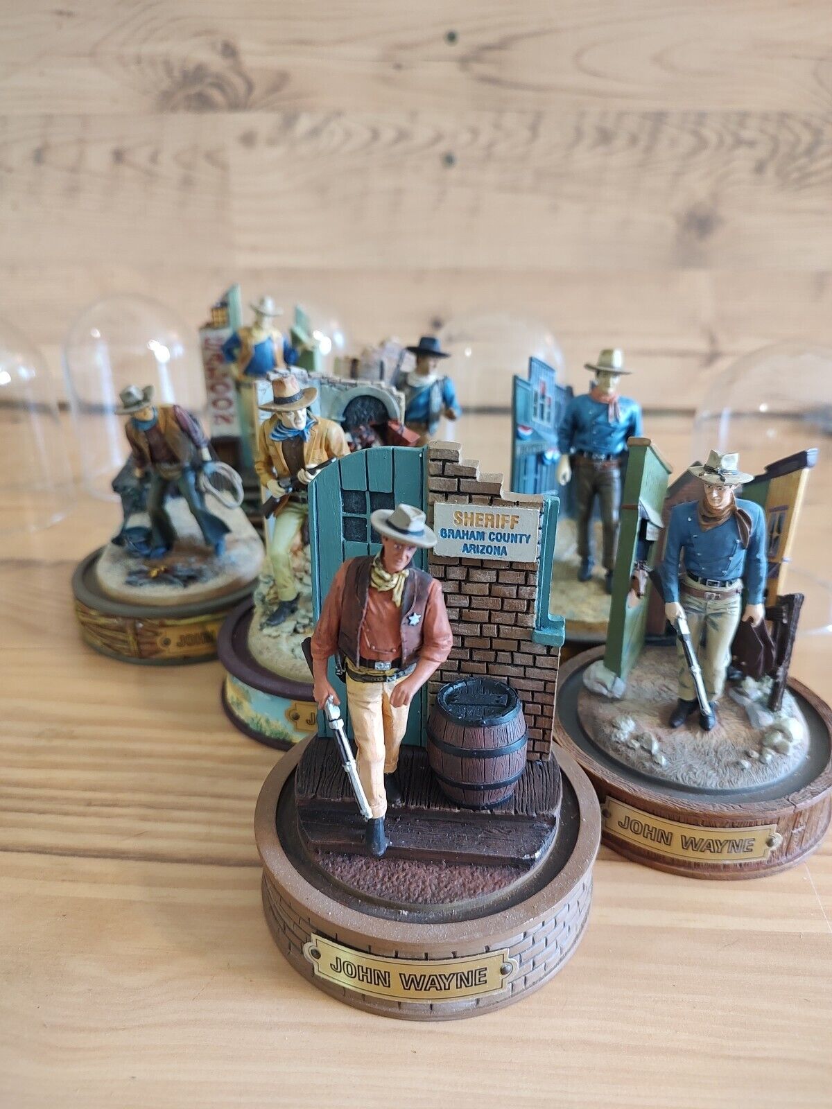 John Wayne Figures-Lot Of 7 Franklin Mint Collection