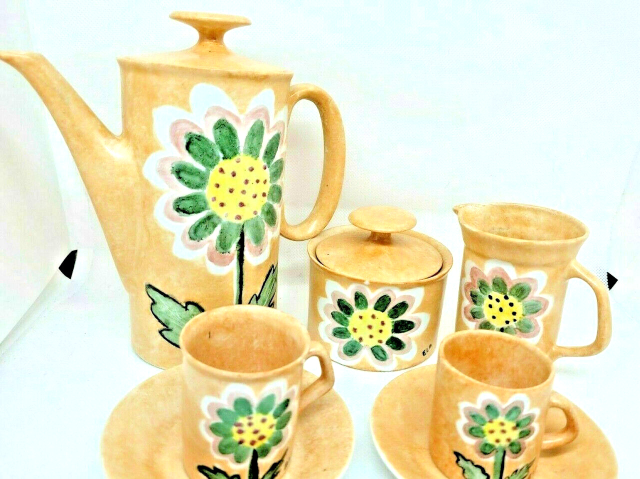 15 pc Vintage floral tea set handpainted by Ela