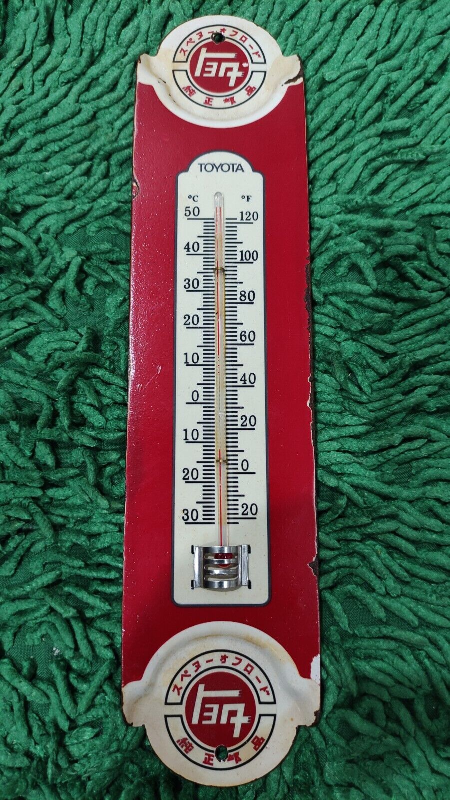 Toyota Thermometer Gas Oil Vintage Collectable Porcelain automotive souvenir