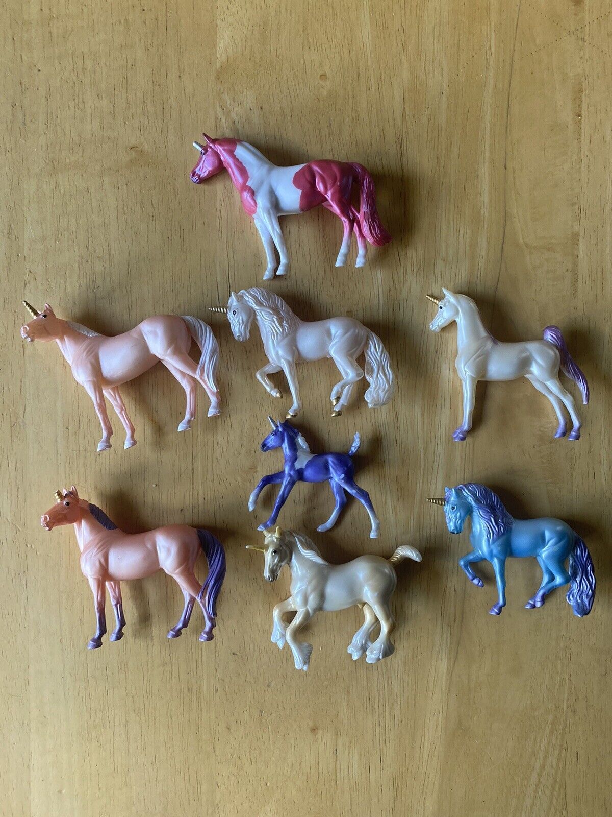 Breyer Mini Whinnies Unicorn Lot of 8 Horses Toy Variety House Set Purple Blue