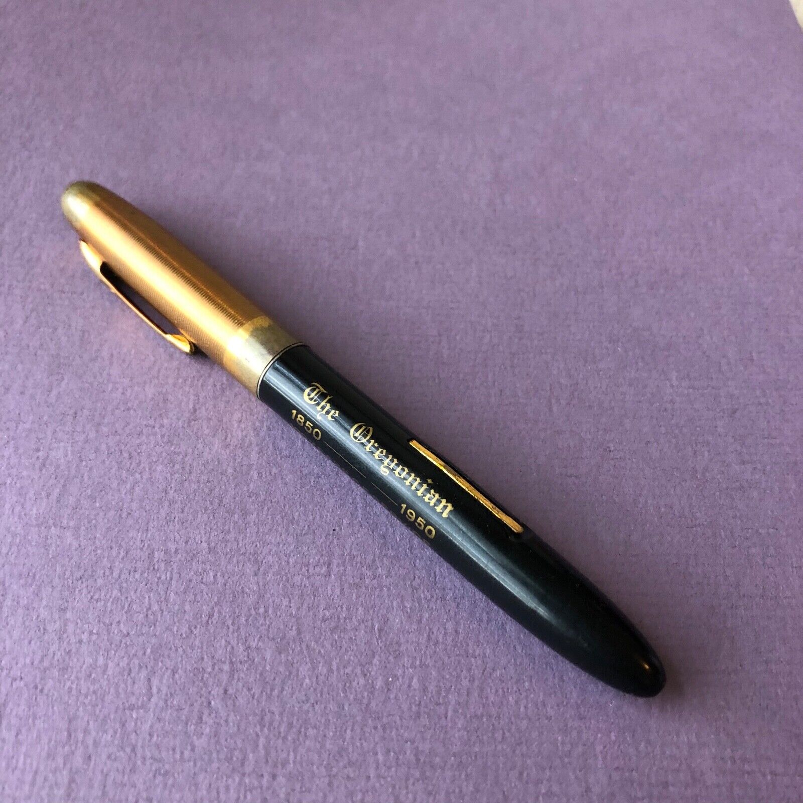 Rare 1950s vintage SHEAFFER FINELINE Fountain Pen 14k Nib, for Oregonian Staff