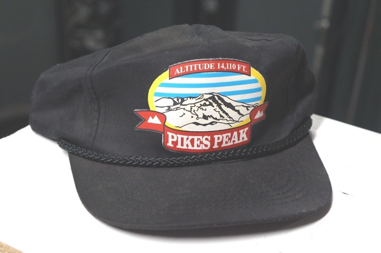 Pikes Peak Colorado Vintage Snapback Hat Cap One Size Mens Rocky Mountain. BLACK