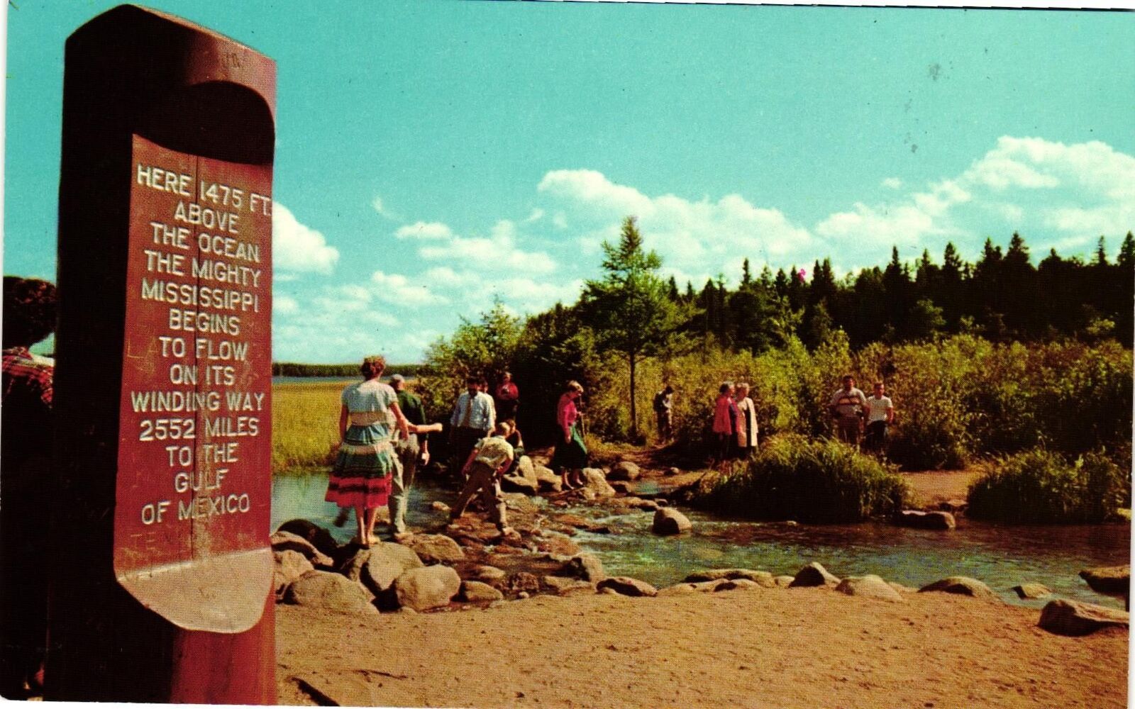 Vintage Postcard- Headwaters of the Mississippi River, Itasca State  1960s