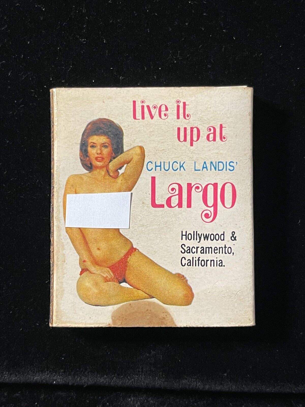 Vintage Nude Matchbook Cover Kat Chuck Landis Largo California-RARE