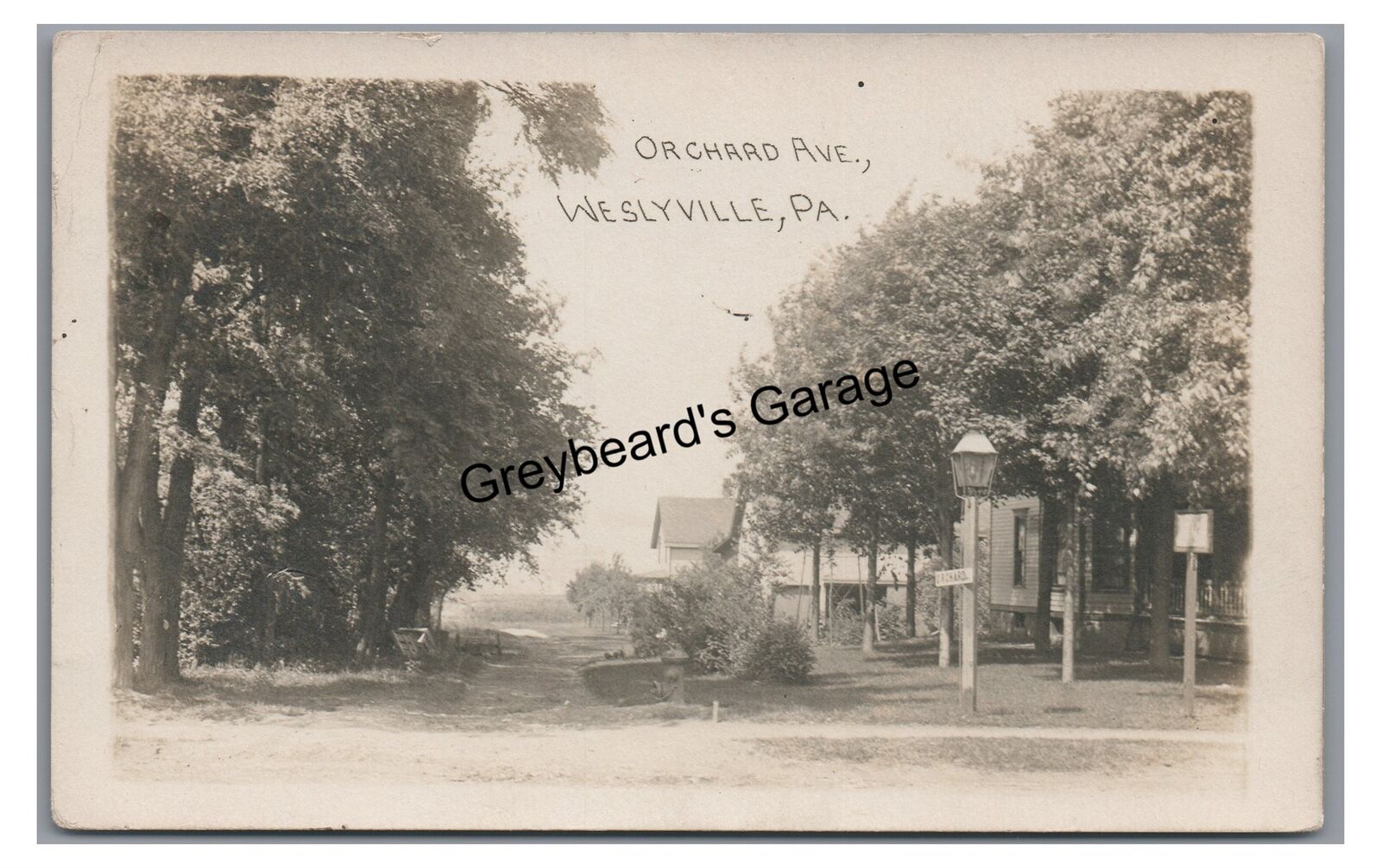 RPPC Orchard Ave WESLEYVILLE PA Erie County Vintage Real Photo Postcard