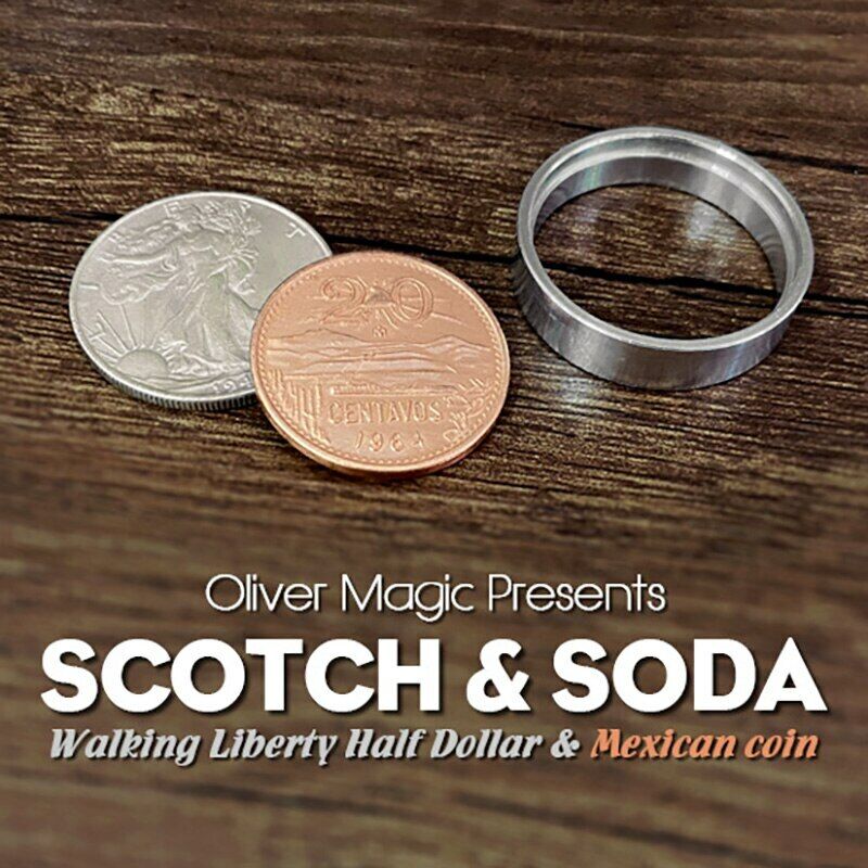 Scotch & Soda (Walking Liberty Half Dollar) Close Up Magic Tricks Coin Appearing