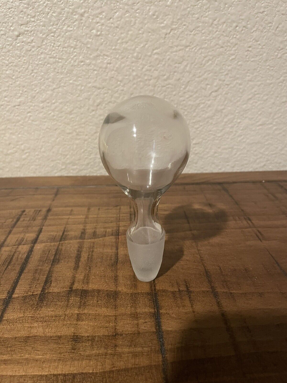 Vintage Hand Blown Clear Glass Decanter Stopper