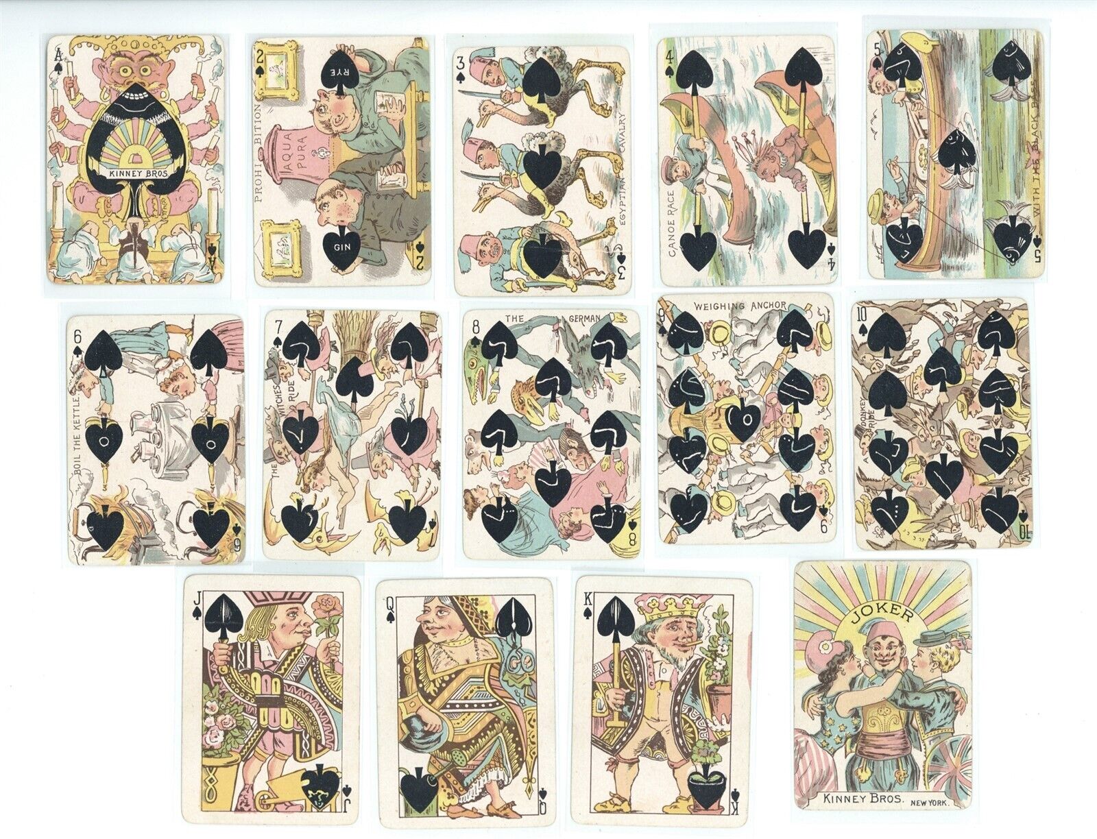 Kinney N241 Harlequin Tobacco Card 1889 Full 52 Cards+Joker High Grade Condition